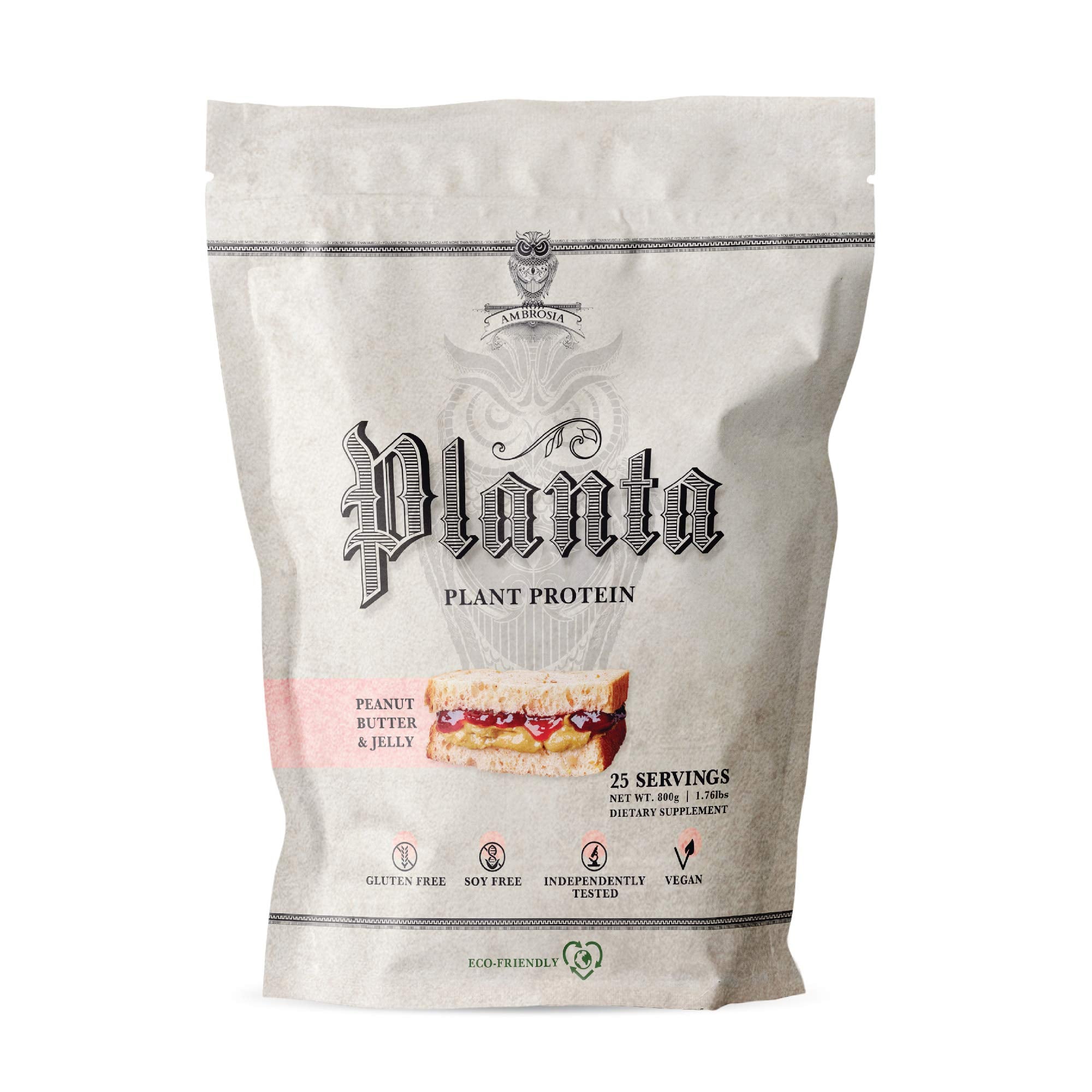 Ambrosia Planta - Premium Organic Plant-Based Protein (Peanut Butter & Jelly)