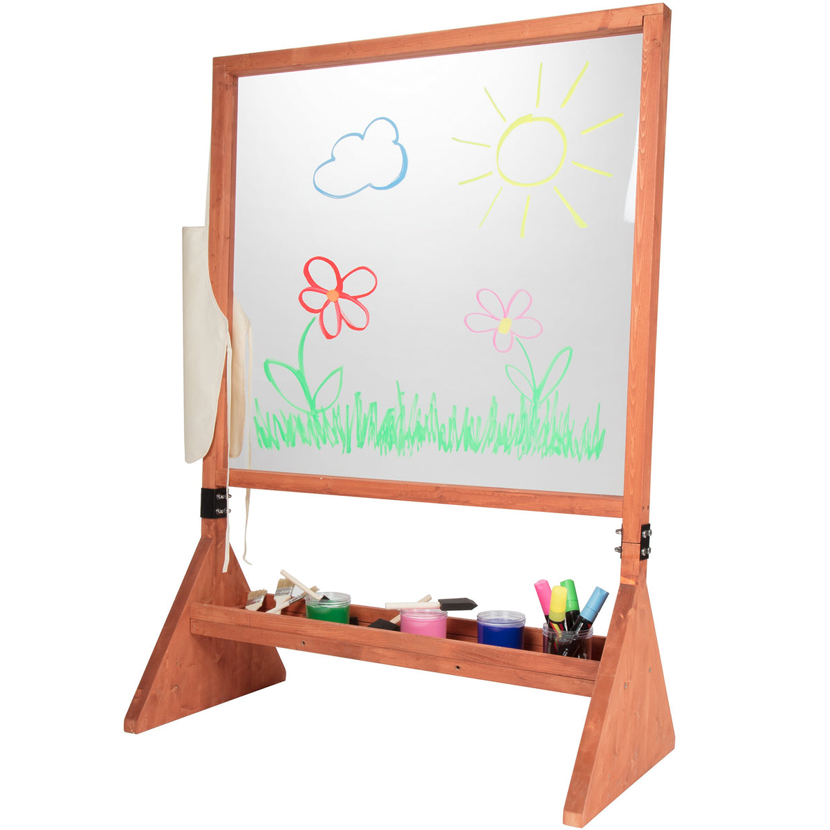 Double Sided Giant Indoor/Outdoor Plexiglass Art Easel (21 x 36 x 51 in) - Easy to Clean, Kids Draw or Paint On Both Sides, Fun Arts & Crafts Activity Center for Boys Girls- an Easy to Assemble Gift