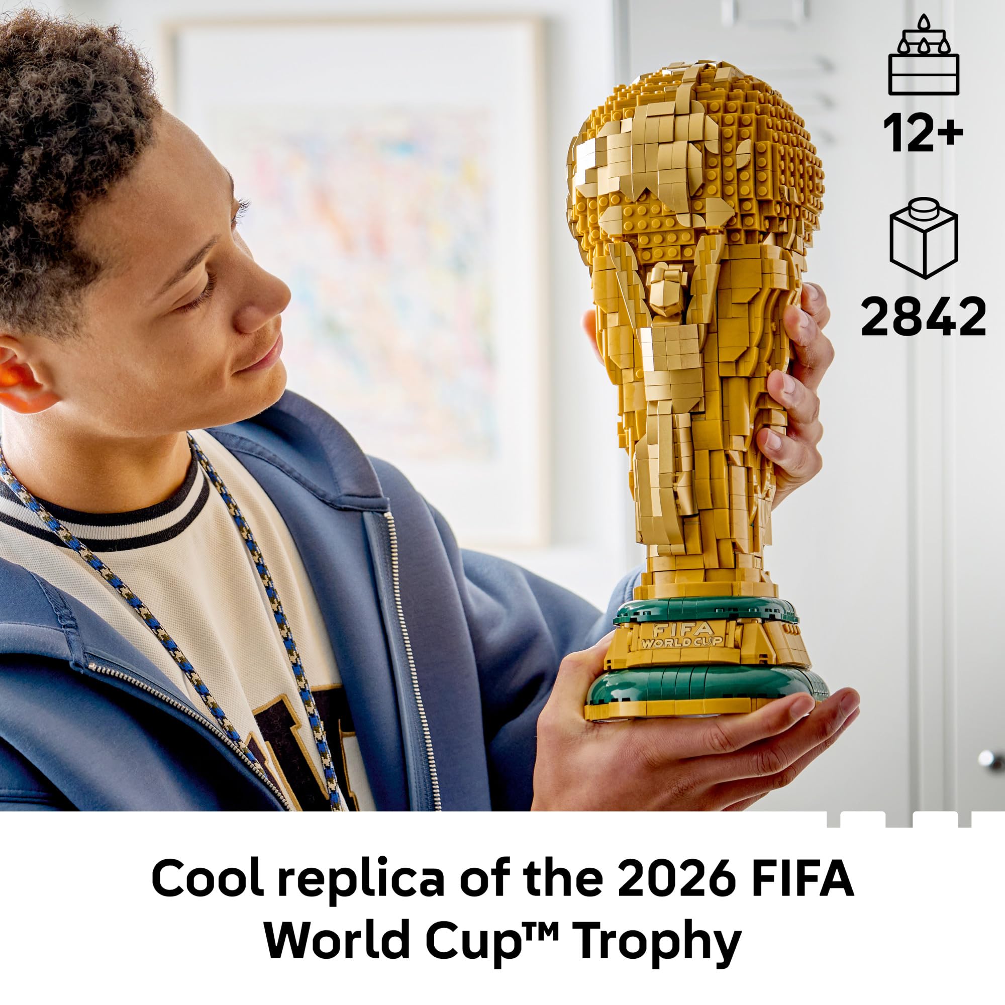 LEGO Editions FIFA World Cup Official Trophy Building Set - Kit for Display in Bedroom, Home Office, Book Shelf - Soccer Fans Collectible - with World Cup 2026 Minifigure - Gift for Fans - 43020