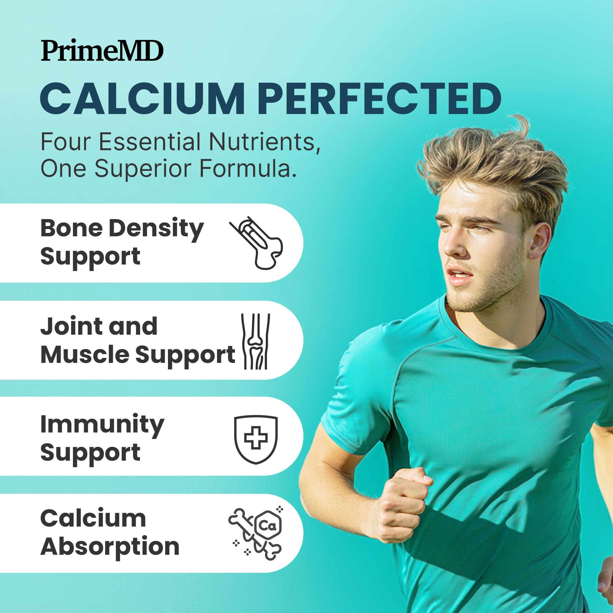 4-in-1 Calcium Supplements for Women and Men - Calcium with Vitamin D3 K2 5000 IU Supplement, 601mg per Serving - Gluten-Free, Vegan-Friendly (120 ct)