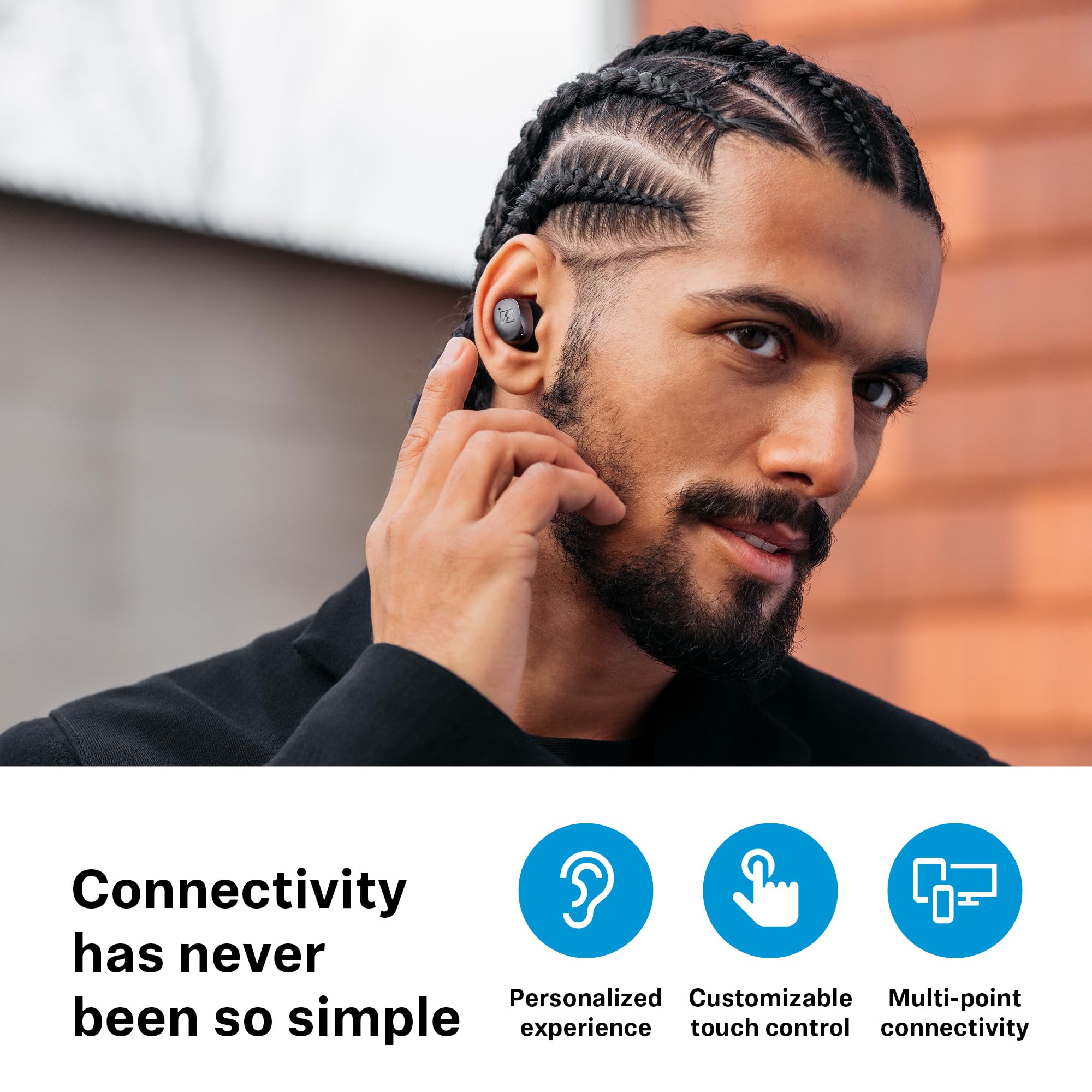 Sennheiser MOMENTUM True Wireless 4 Smart Earbuds with Bluetooth 5.4, Crystal-Clear Sound, Comfortable Design, 30-Hour Battery Life, Adaptive ANC, LE Audio and Auracast - Black Copper