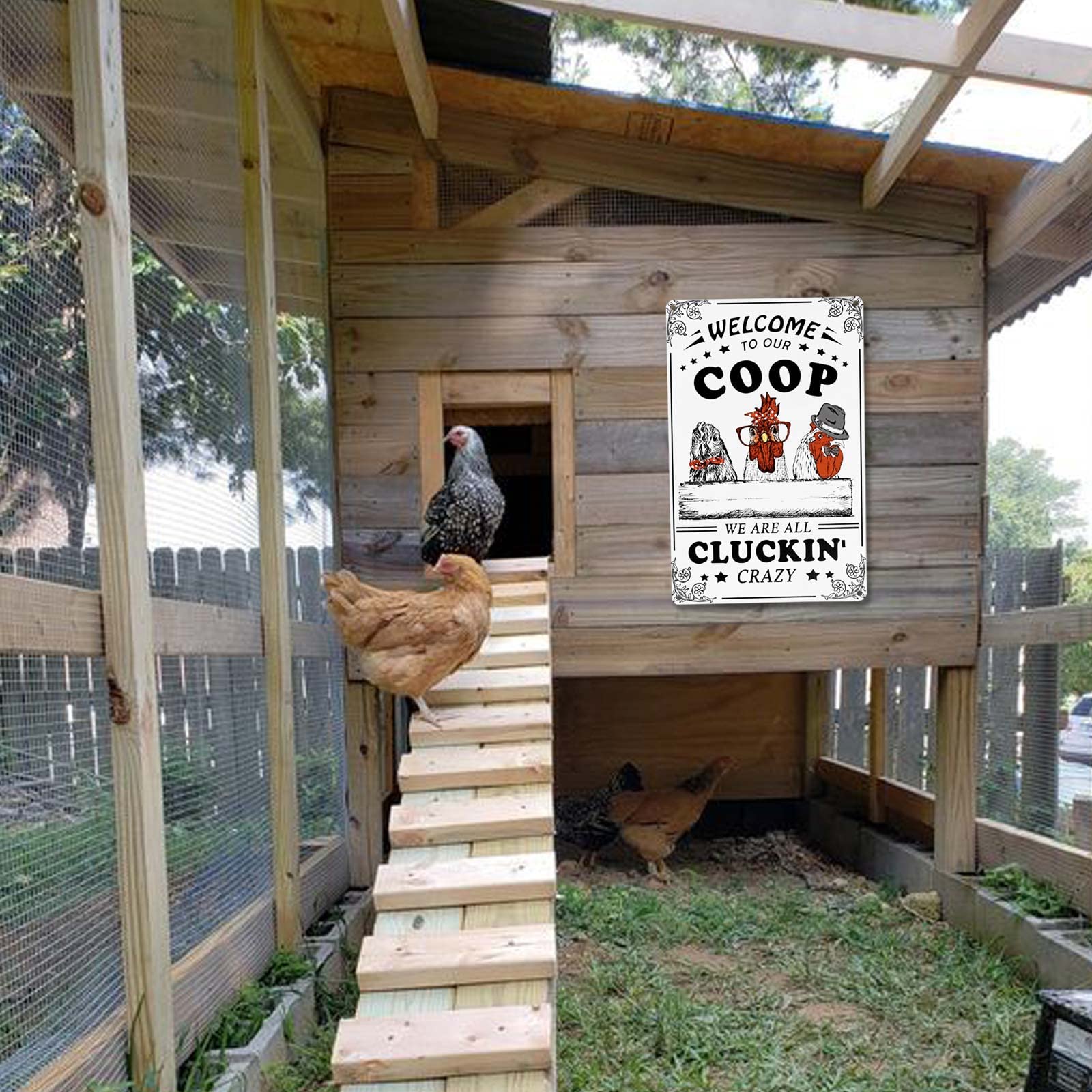 Bestylez Welcome To Our Coop Funny Chicken Sign Chicken Coop Sign Chicken Decor 12" * 8" (215)