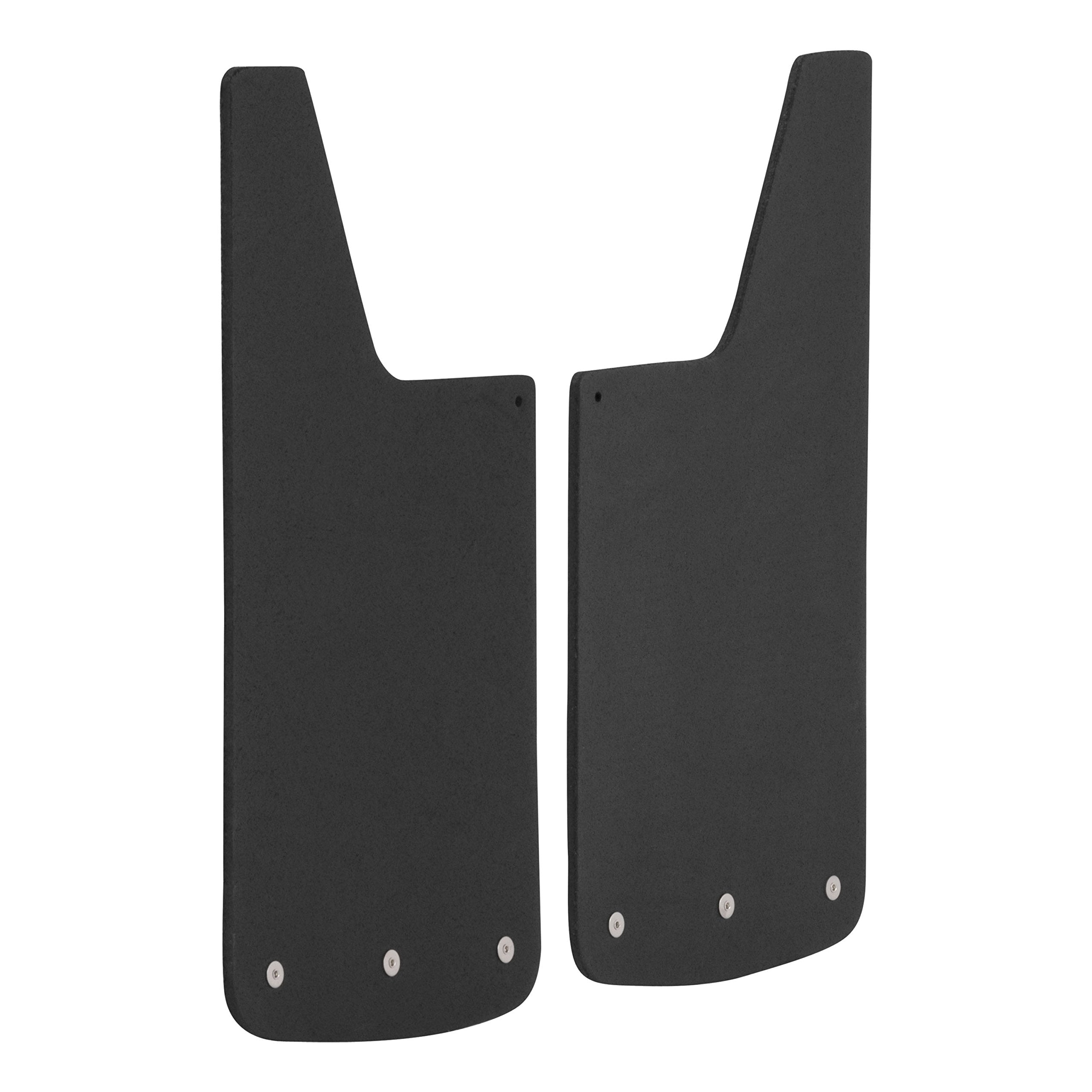 LUVERNE 251223 Universal Front or Rear 12-Inch x 23-Inch Textured Rubber Mud Guards with Stainless Steel Plates , Black