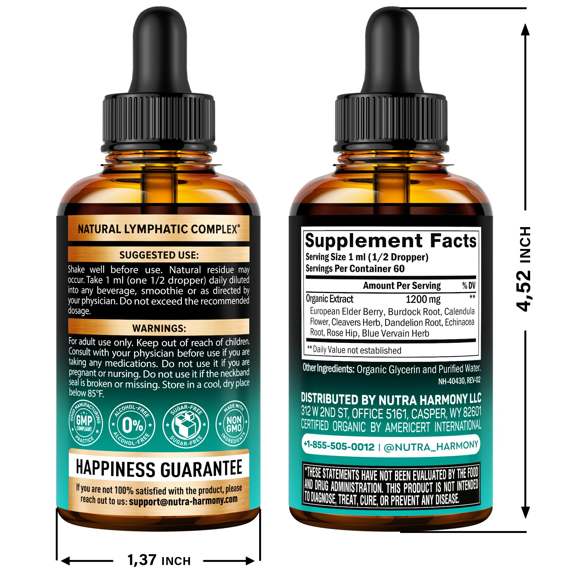 NUTRAHARMONY Energy, Focus, Mood, Brain Health & Immune Support, Cleanse & Detox