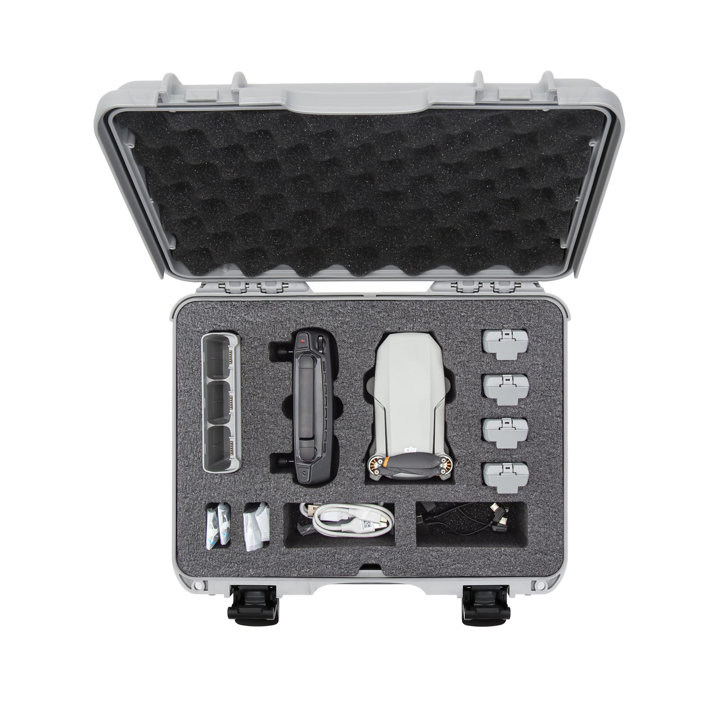 Nanuk 910 Waterproof Hard Case with Foam Insert for DJI Mini SE Fly More Kit - Silver (910-MAVMSE5)