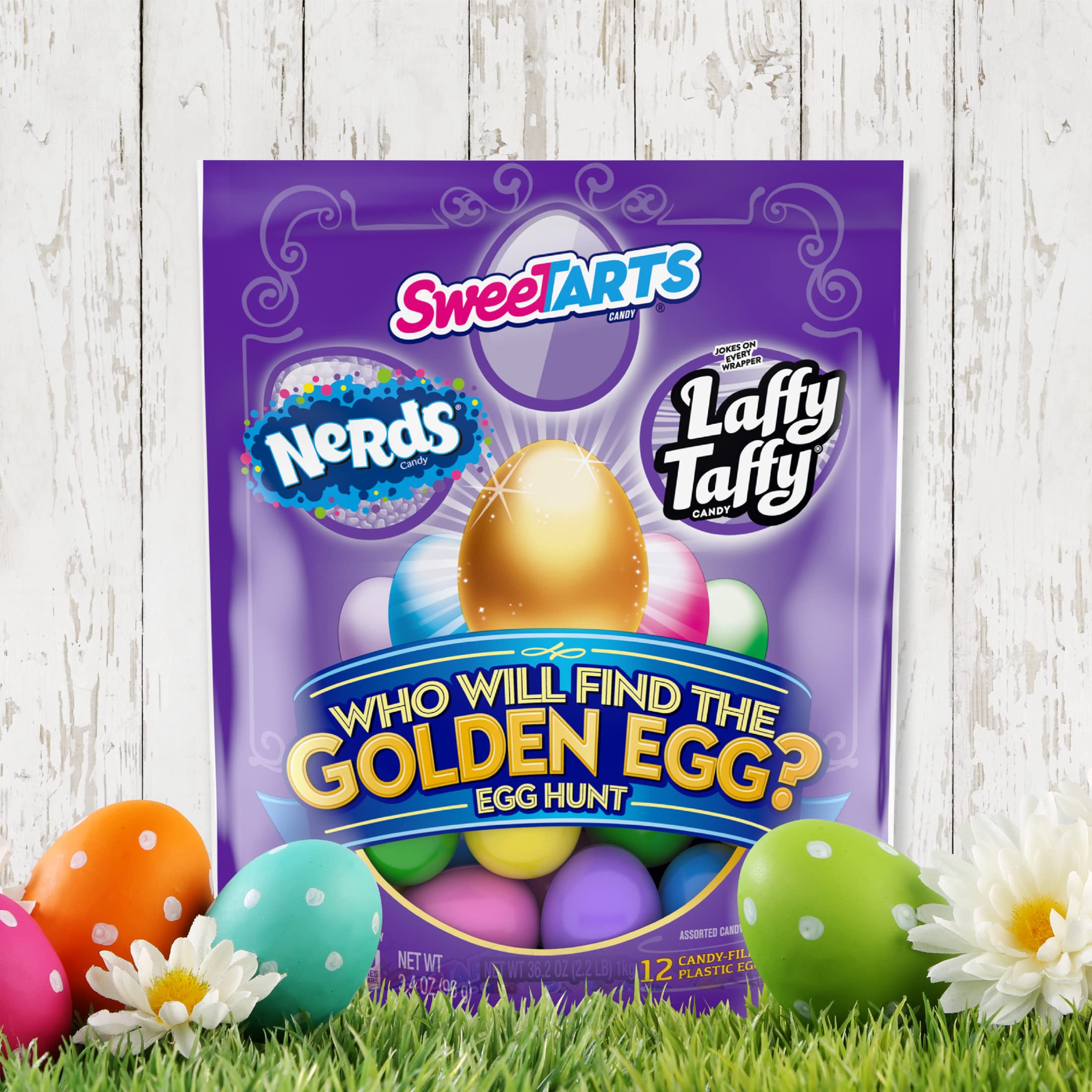 Wonka Egg Hunt with a Golden Egg, Candy-filled Easter Egg, 3.4 Ounce (12 count)