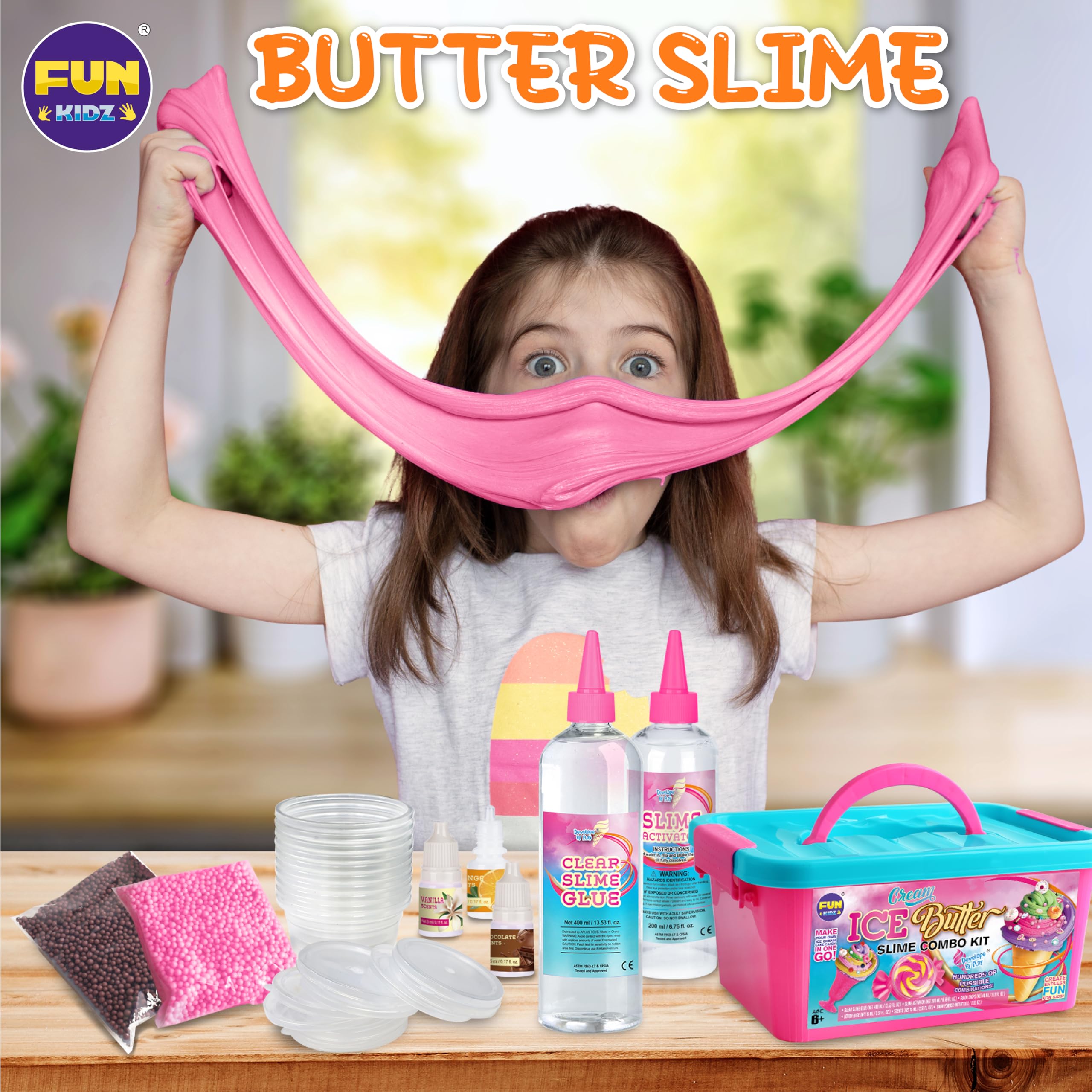 Gift Butter Slime Kit for Girls 10-12, FunKidz Ice Cream Soft Slime Making Kit Ages 8-12 Kids Slime Toys Ideal Birthday Party Present