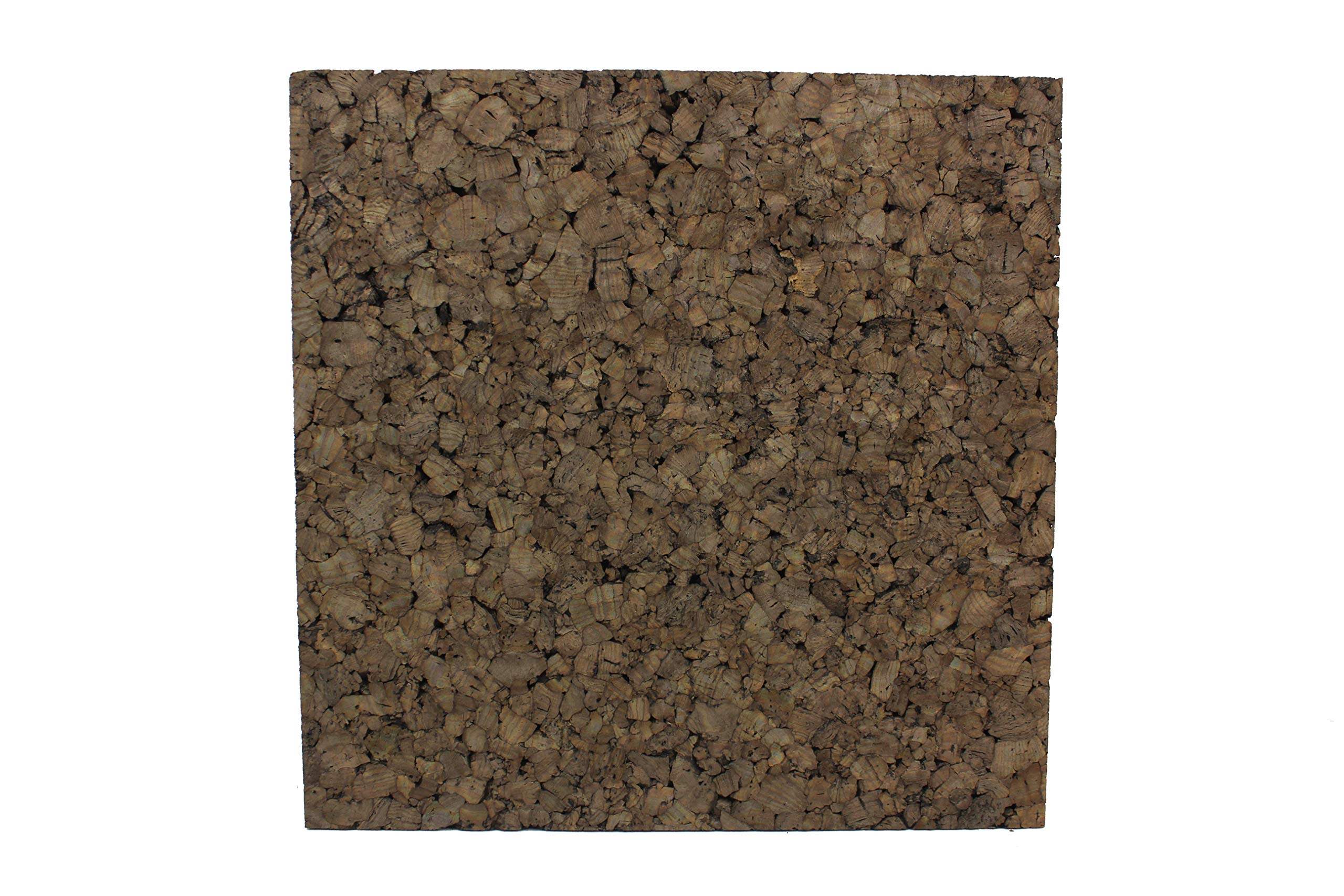 Flipside Products 12 x 12 x 9.5MM Thick Dark Brown Cork Squares, Wall Tiles, Square Pinning Cork Board, Bulletin Board Mini Wall Board - 4 Pack