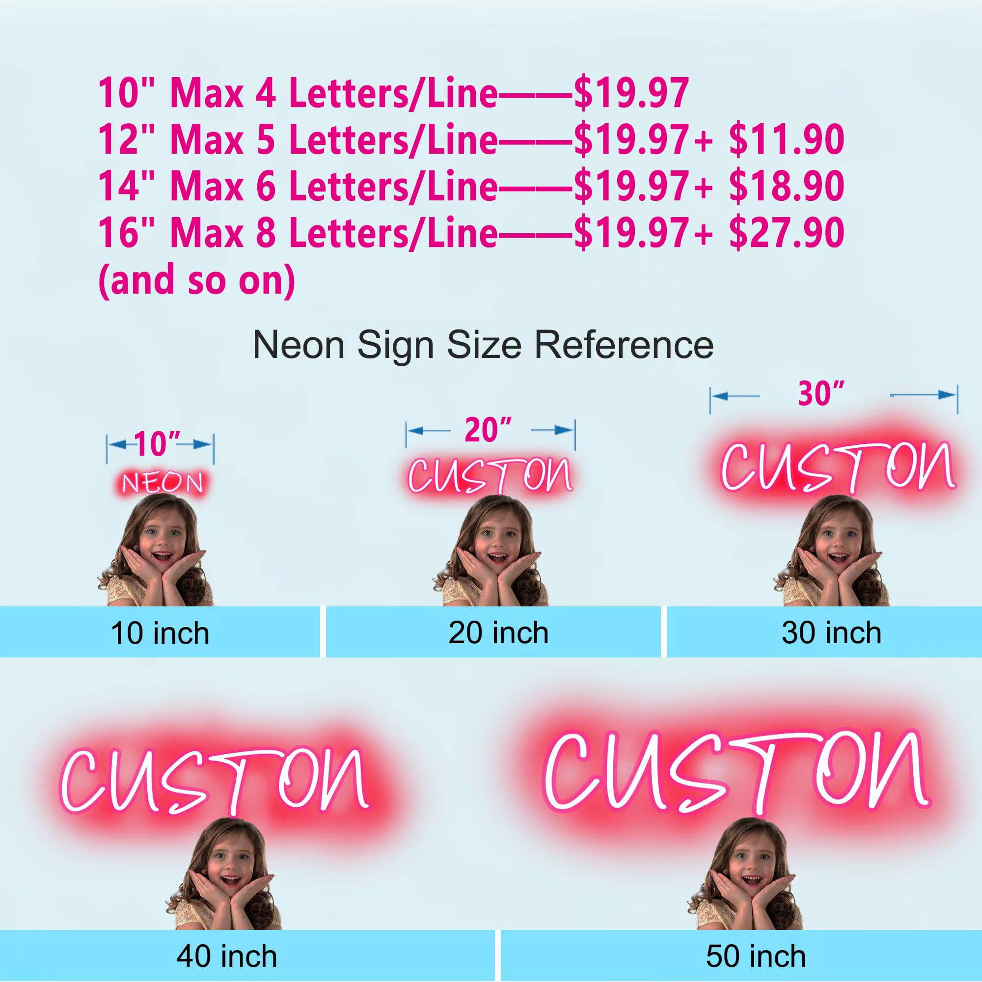 Qzeuoucu Custom Neon Sign,LED Neon Signs Customizable For Wall Decor,Kids Name Sign and Birthday Gift,Wedding Party Room Decorations,Personalized Neon Light Optional battery powered