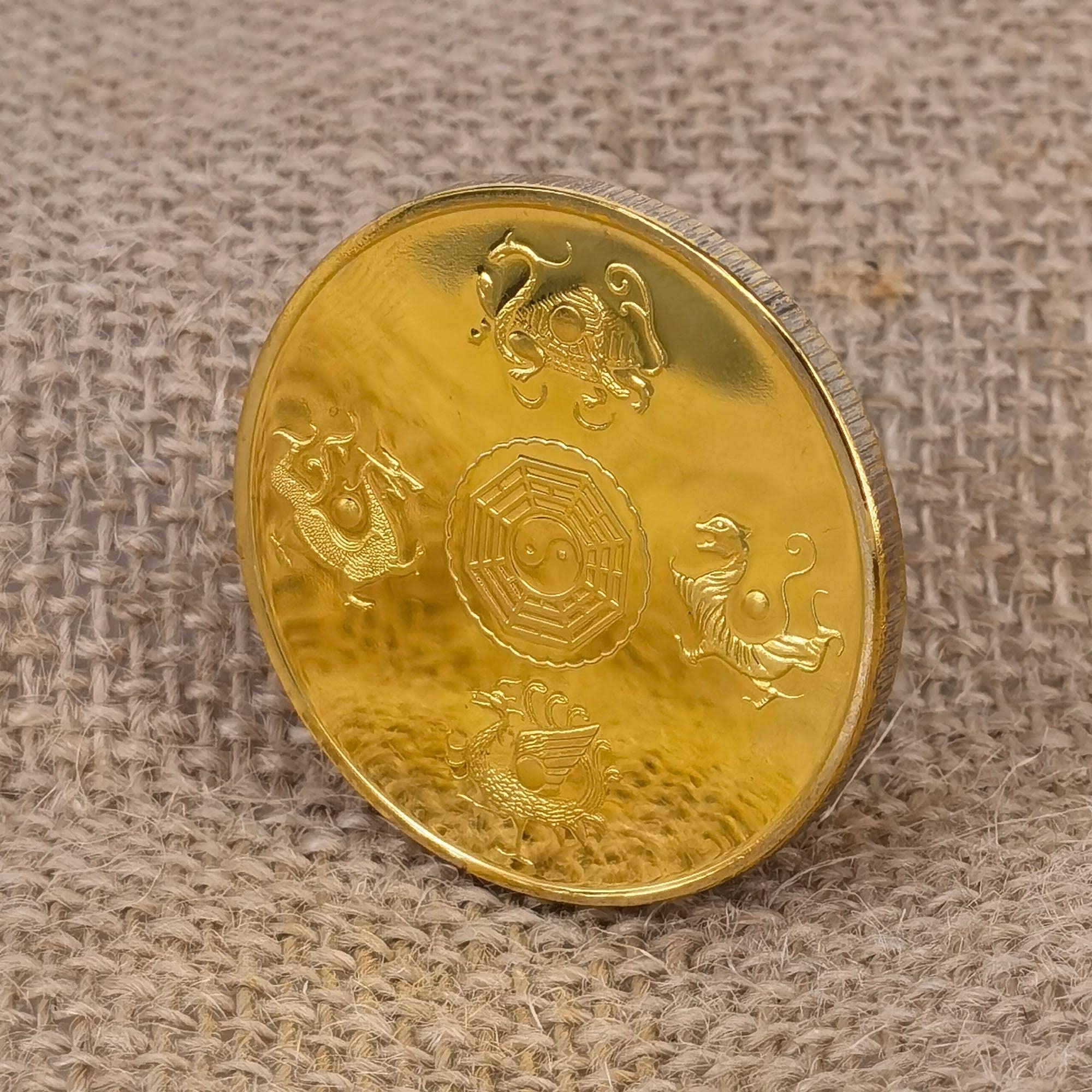 Chinese Ancient Mythical Creatures Lucky Coin White Tiger Lottery Ticket Scratcher Tool Lucky Charms Challenge Coin