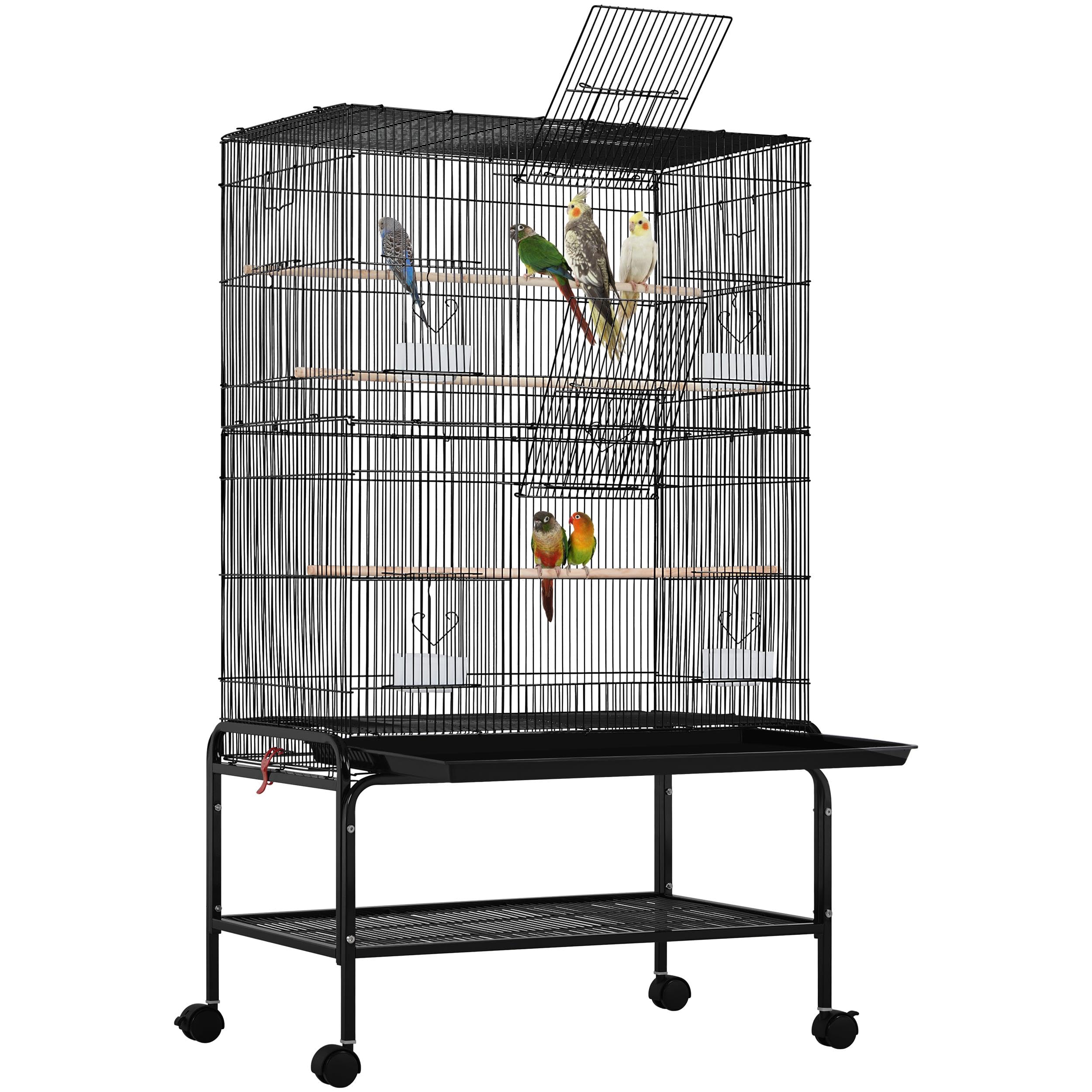 Yaheetech 53'' Large Bird Cage Budgie Cage for Parakeets Cockatiels Conures Lovebirds Parrots with Rolling Stand