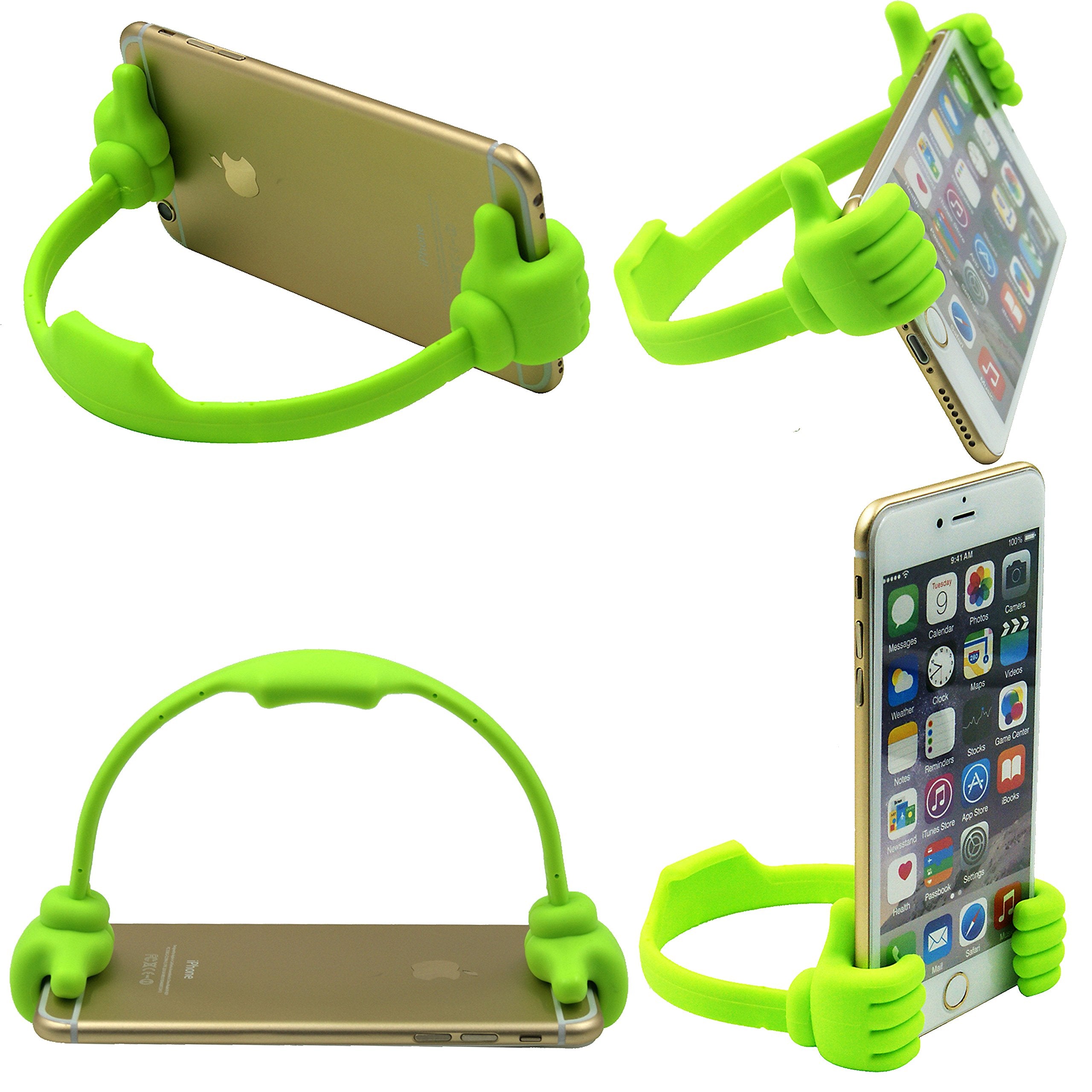 Honsky Thumbs-up Phone Stand for Tablets, E-Readers and Smart Phones - 2 Pack - Green, Purple