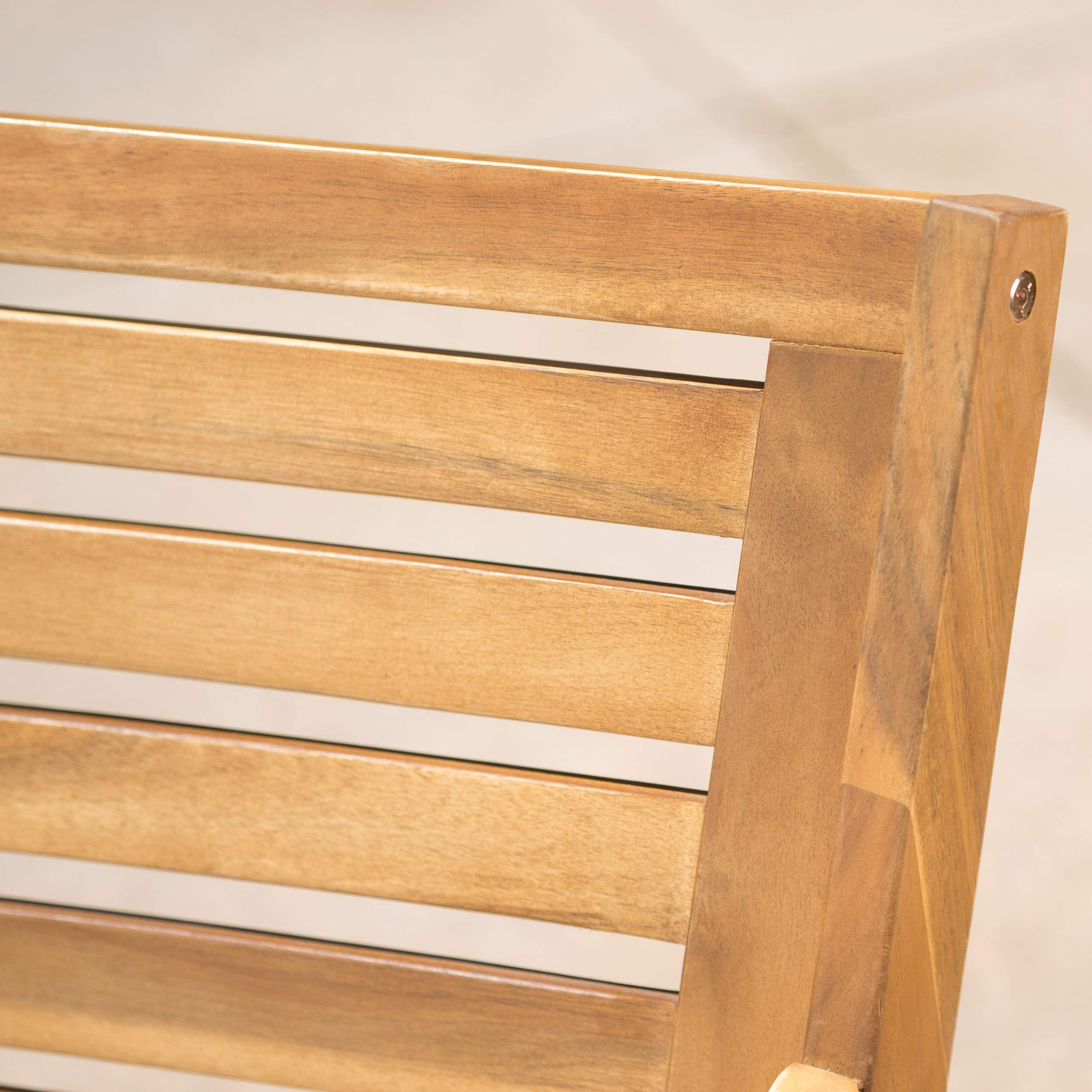 Christopher Knight Home Hermosa Outdoor Acacia Wood Arm Chairs, 2-Pcs Set, Teak Finish / Cream
