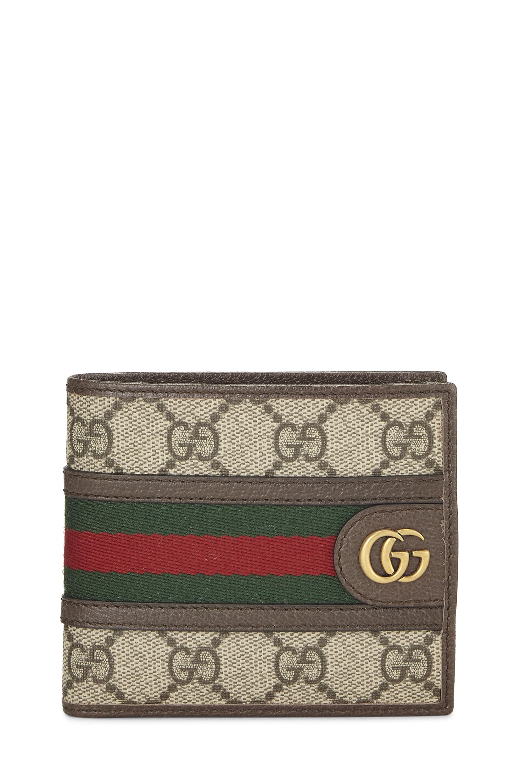 Gucci, Pre-Loved Brown Original GG Supreme Ophidia Coin Wallet, Brown