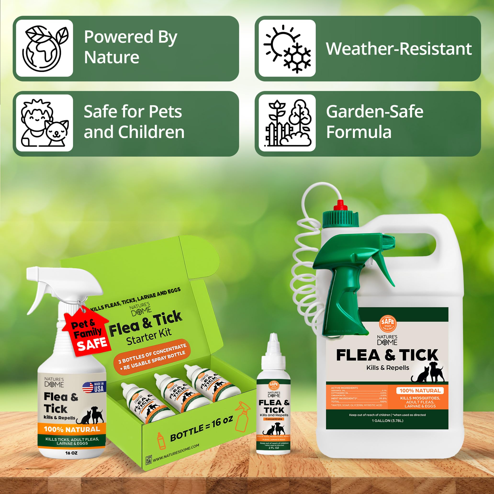 Nature’s Dome Peppermint Flea & Tick Spray – 16 oz – Kills & Repels Fleas, Ticks, Larvae & Eggs – Plant-Based Pest Control – Safe for Pets, Kids & Plants – Ready-to-Use