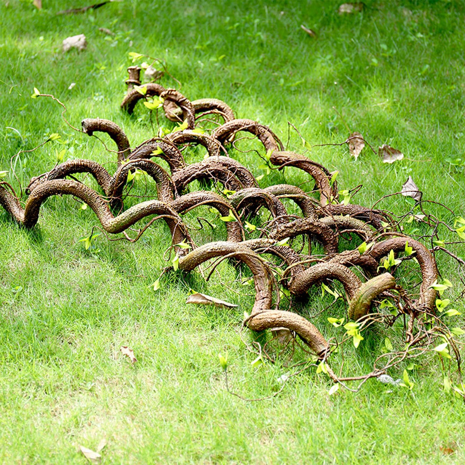 CONGZHANHH Bendable 63in Artificial Tree Twigs Cane Vine Branches Fake Plants Trunk Garland with Leaves for Home Wedding Garden Wall Hanging X'Mas Christmas Thanksgiving Day Decoration