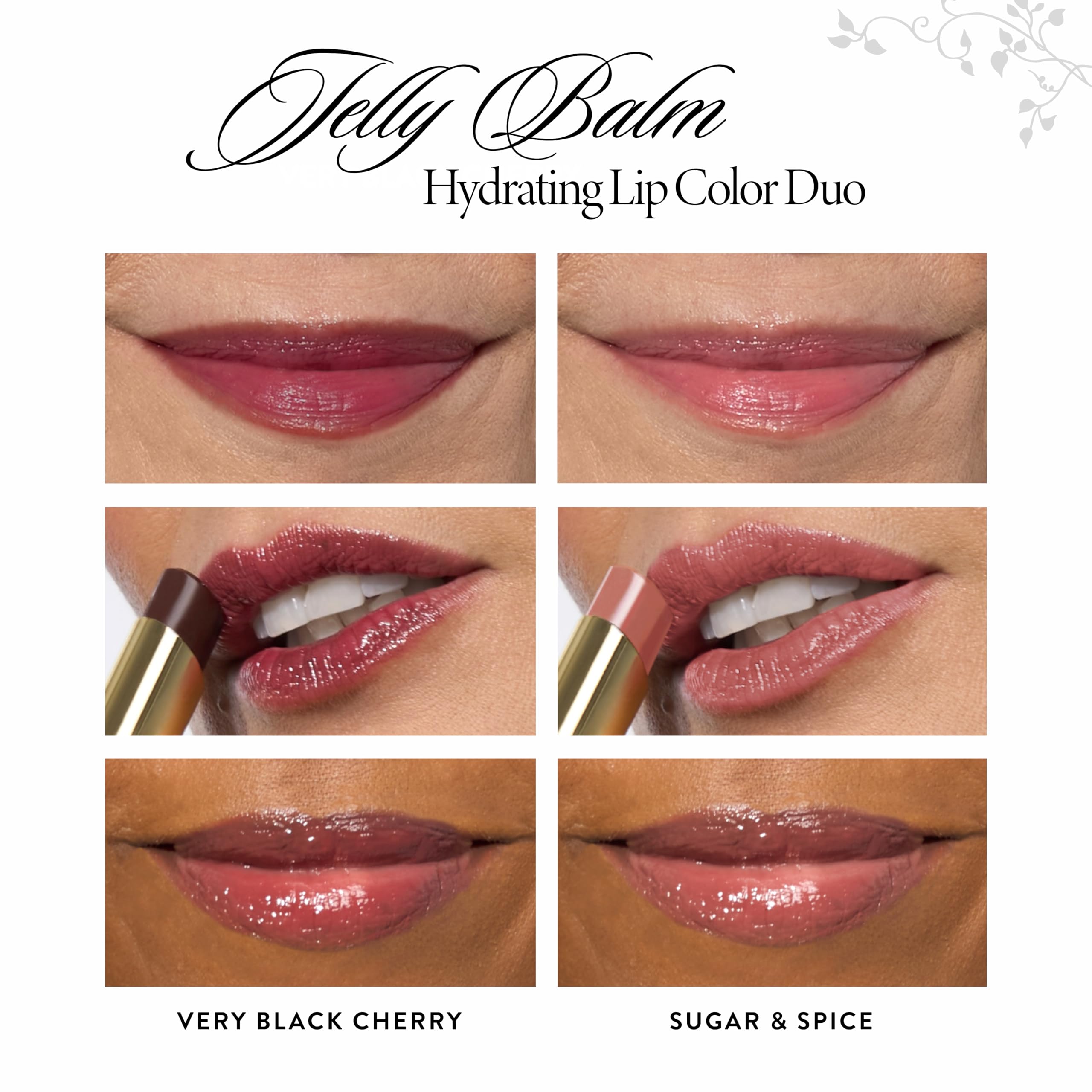 LAURA GELLER NEW YORK Jelly Balm Hydrating Lip Color Duo - Very Black Cherry + Sugar & Spice - Holiday 2024