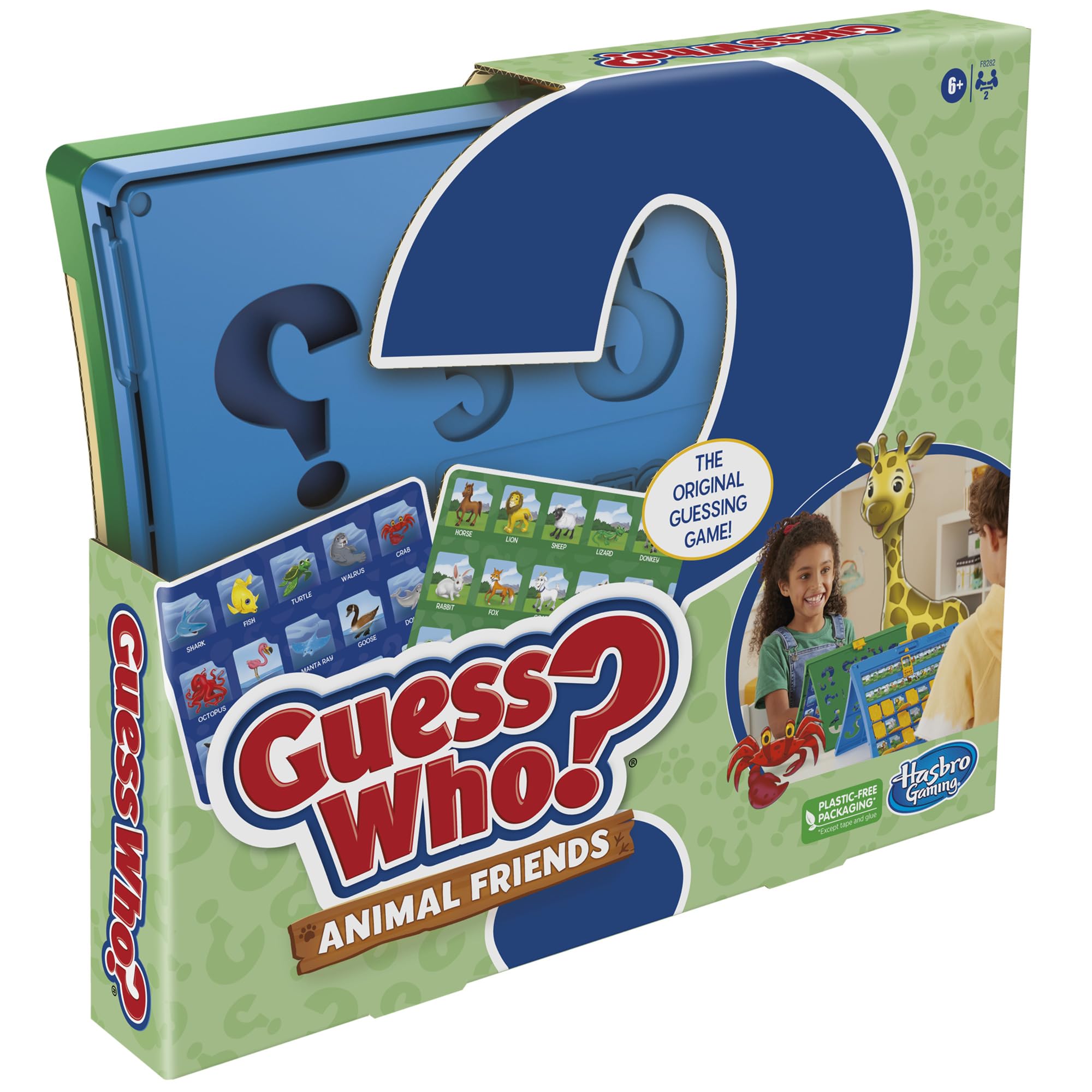 Hasbro Gaming Guess Who? Animal Friends Game | 2 Double-Sided Animal Sheets | 2-Player Board Games for Kids | Back to School Gifts | Ages 6+ (Amazon Exclusive)