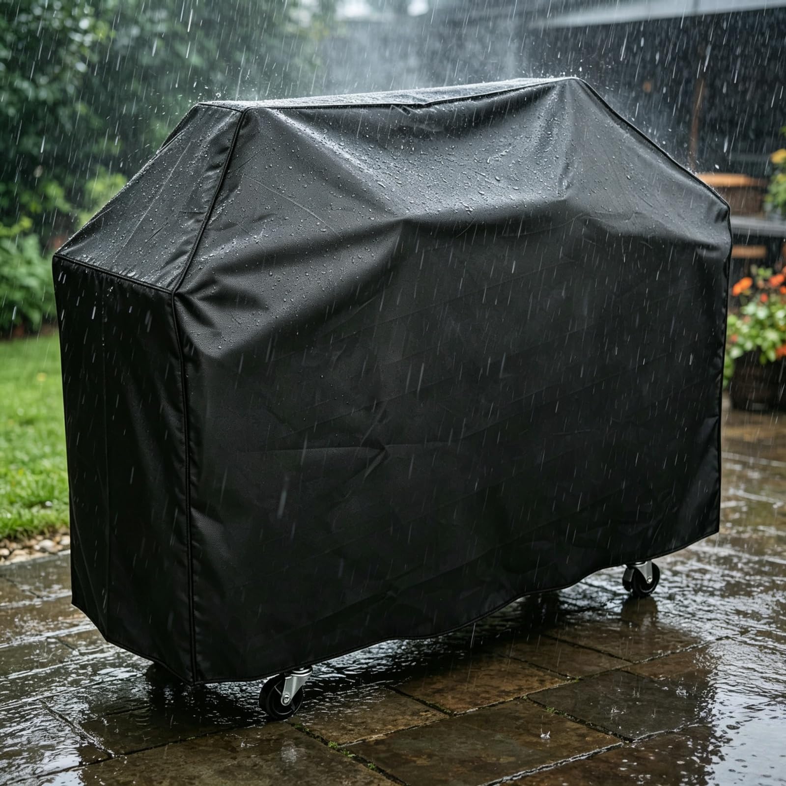 64-Inch Grill Cover, 600D Heavy Duty Waterproof OxfordPolyester Outdoor BBQ Cover fit for Royal Gourmet CR6412,Water Resistant&Weather Protection