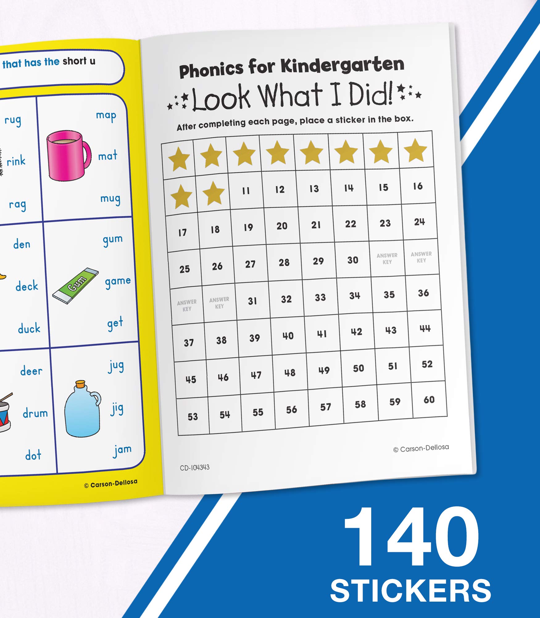 Phonics Workbook for Kindergarten, Sight Words, Tracing Letters, Consonant and Vowel Sounds, Writing Practice With Incentive Chart and Reward ... Curriculum (Home Workbooks) (Volume 12)