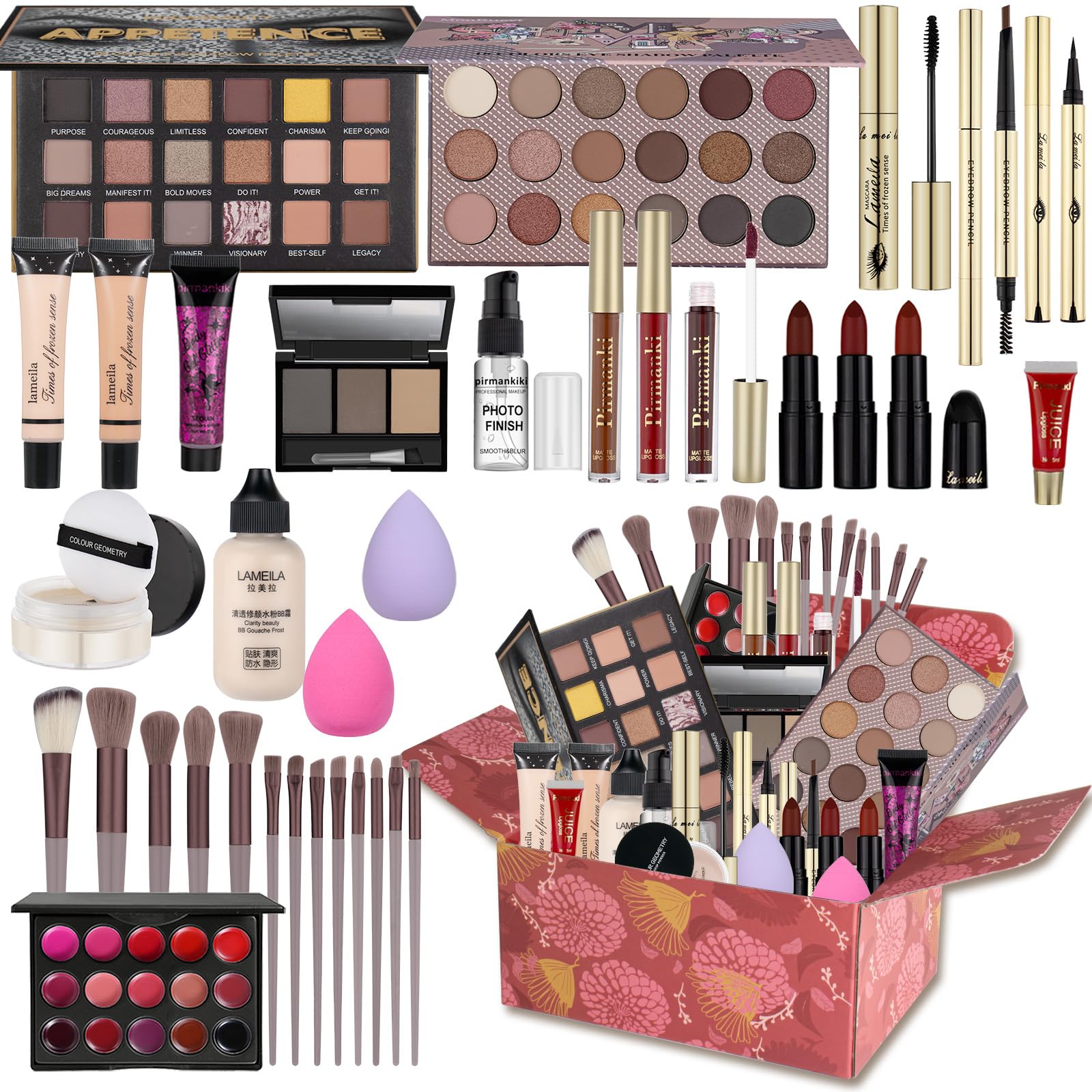 All in One Makeup Kit for Women Full Kit, Makeup Gift Set for Women & Girls, Travel Makeup Set, Professional Makeup Kit Includes Eyeshadow Lipstick Brow Pencil Eyeliner Brush Set Etc