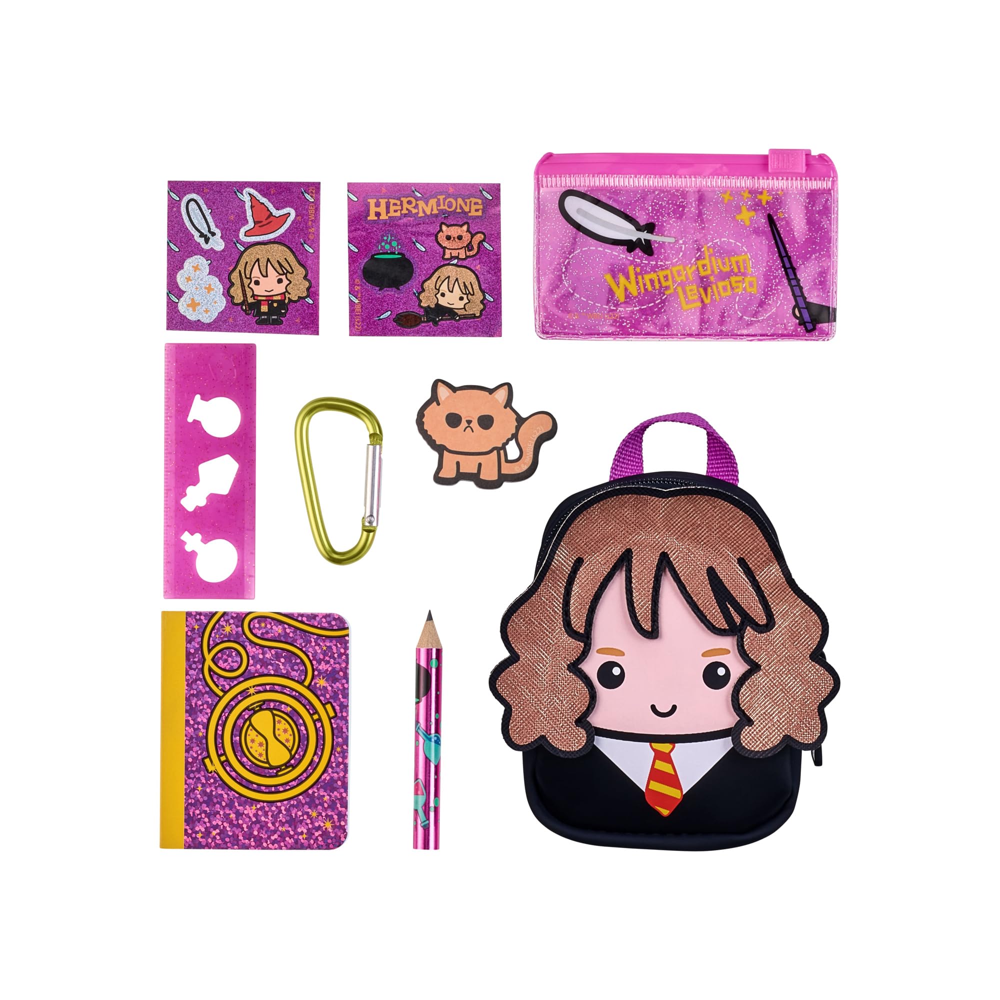 REAL LITTLES Harry Potter Wizarding World Backpack with 6 Micro Stationery Surprises Inside! 4 to Collect - Harry Potter, Hermione Granger, Ron Weasley and Hedwig - Styles May Vary