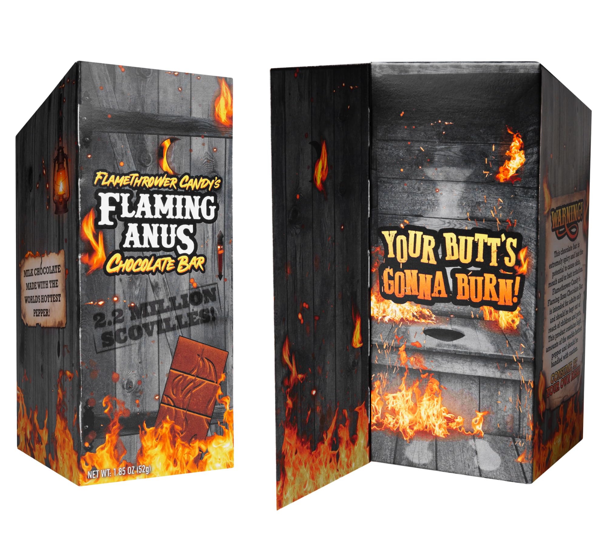 The Flaming Chocolate Bar: Carolina Reaper Milk Chocolate Bar, Full Size, Made with World's Hottest Pepper, 2.2 Million Scoville, Milk Chocolate, USA Made