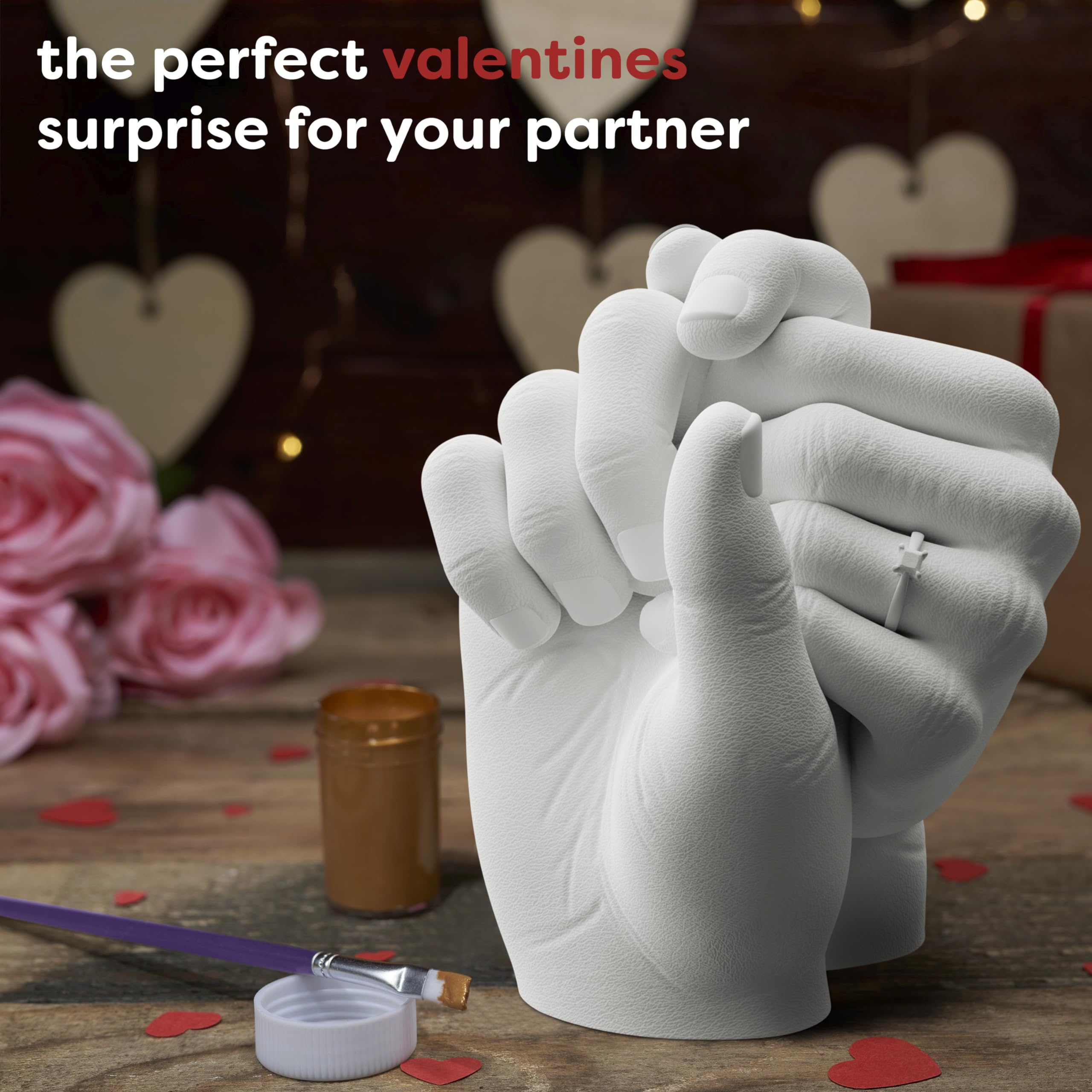 chuckle - Holding Hand Casting Kit for Couples with Base & Paints, Hand Sculpture Hand Molding Kit, Hand Mold Kit Couples Activities - Gift for Women for Wedding, Anniversary, Mothers Day, Valentines