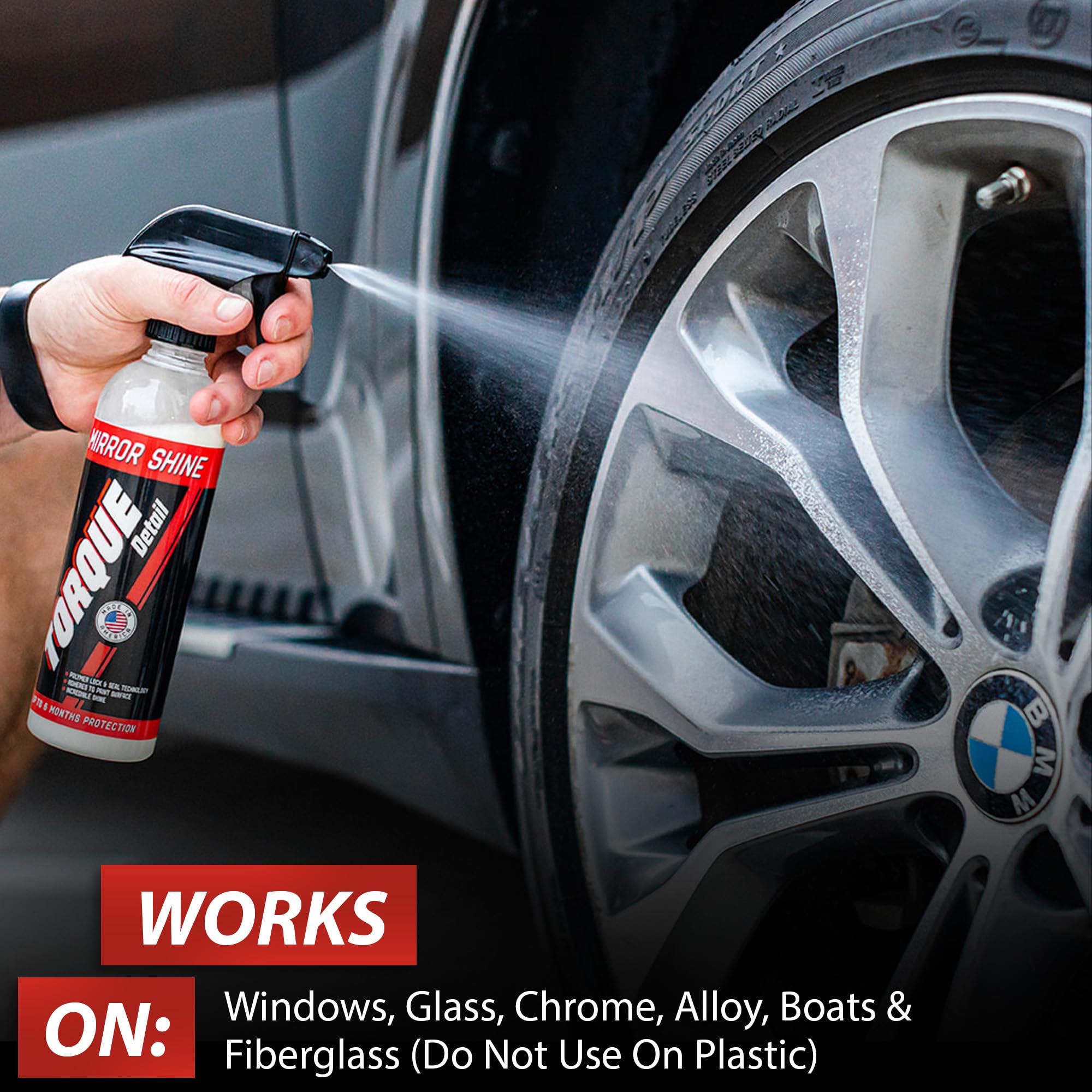 Mirror Shine - Super Gloss Ceramic Wax & Sealant Hybrid Spray by Torque Detail - Showroom Shine w/Professional Detailer Protection - Quickly Applies in Minutes, Each Coat Lasts Months - 16oz Bottle