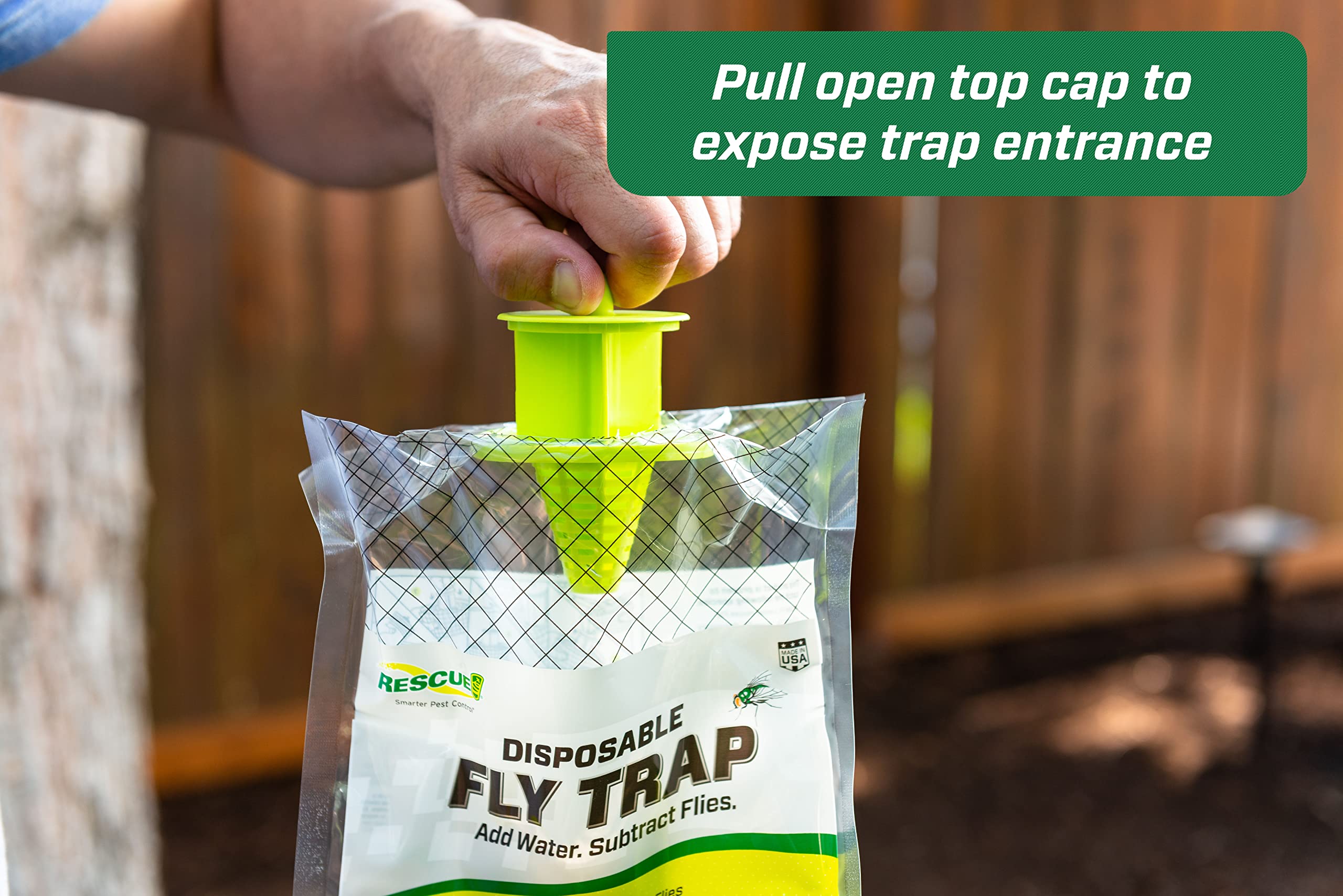 RESCUE! Outdoor Disposable Hanging Fly Trap - 8 Traps