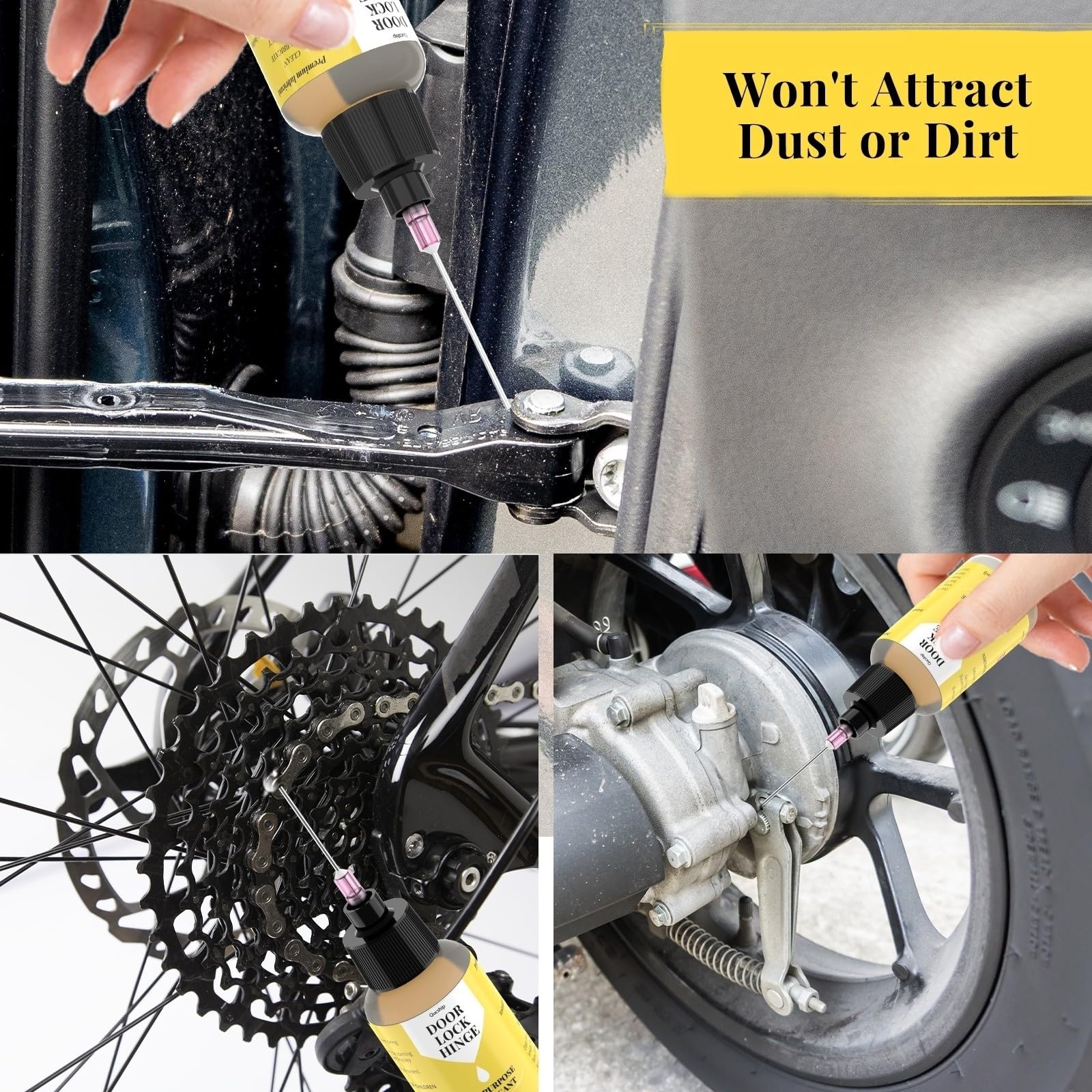 Qucship Door Hinge Lubricant 1 oz Needle Oiler, Upgraded Squeaky Door Hinge Lubricant, Long-Lasting Lock Lubricant for Door, Hinge, Lock, Tools, Bicycles