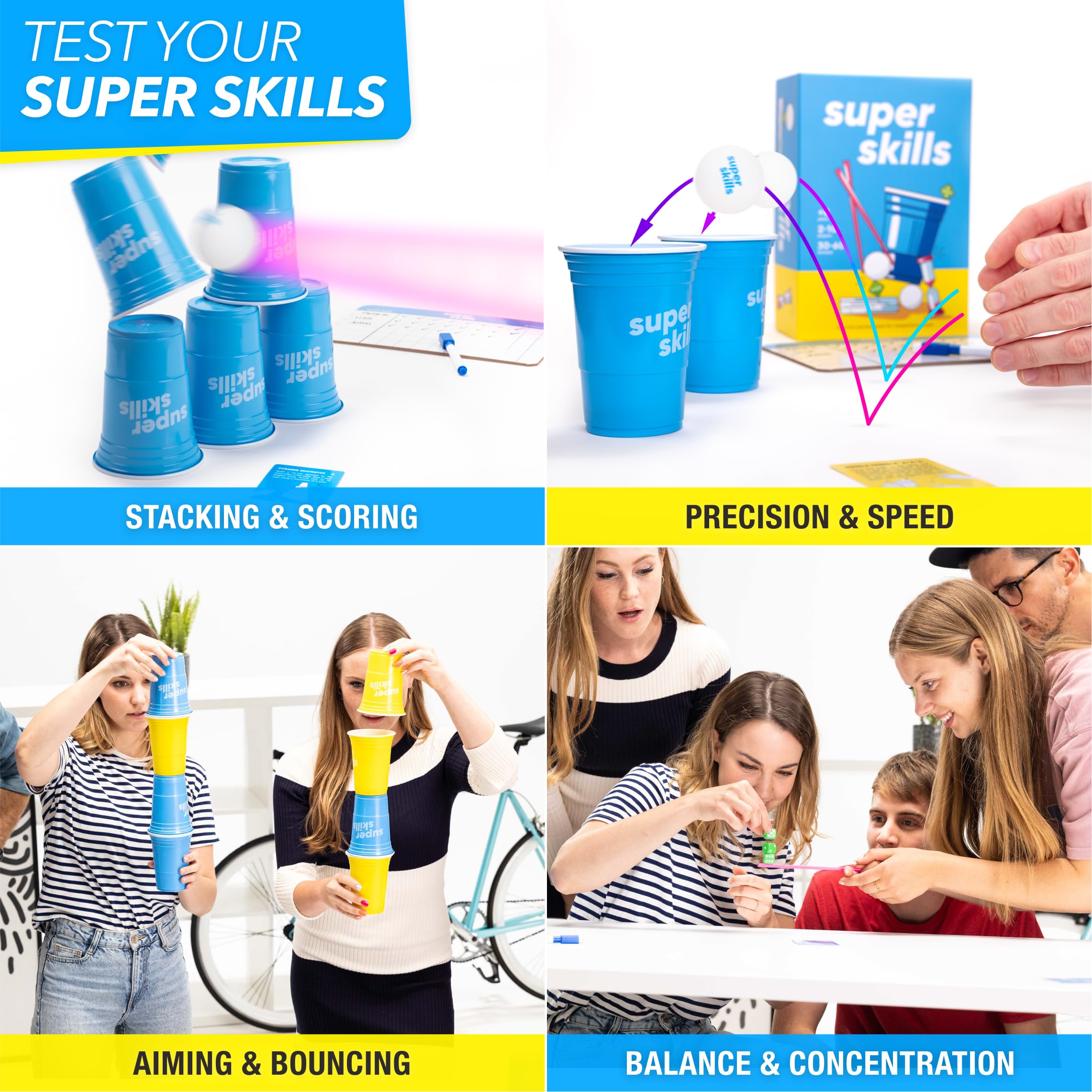 Super Skills - Action Game for Competitive People - Beat Your Friends at 120 Challenges - Fun Group Activity for Family Night or Party with Kids, Teen