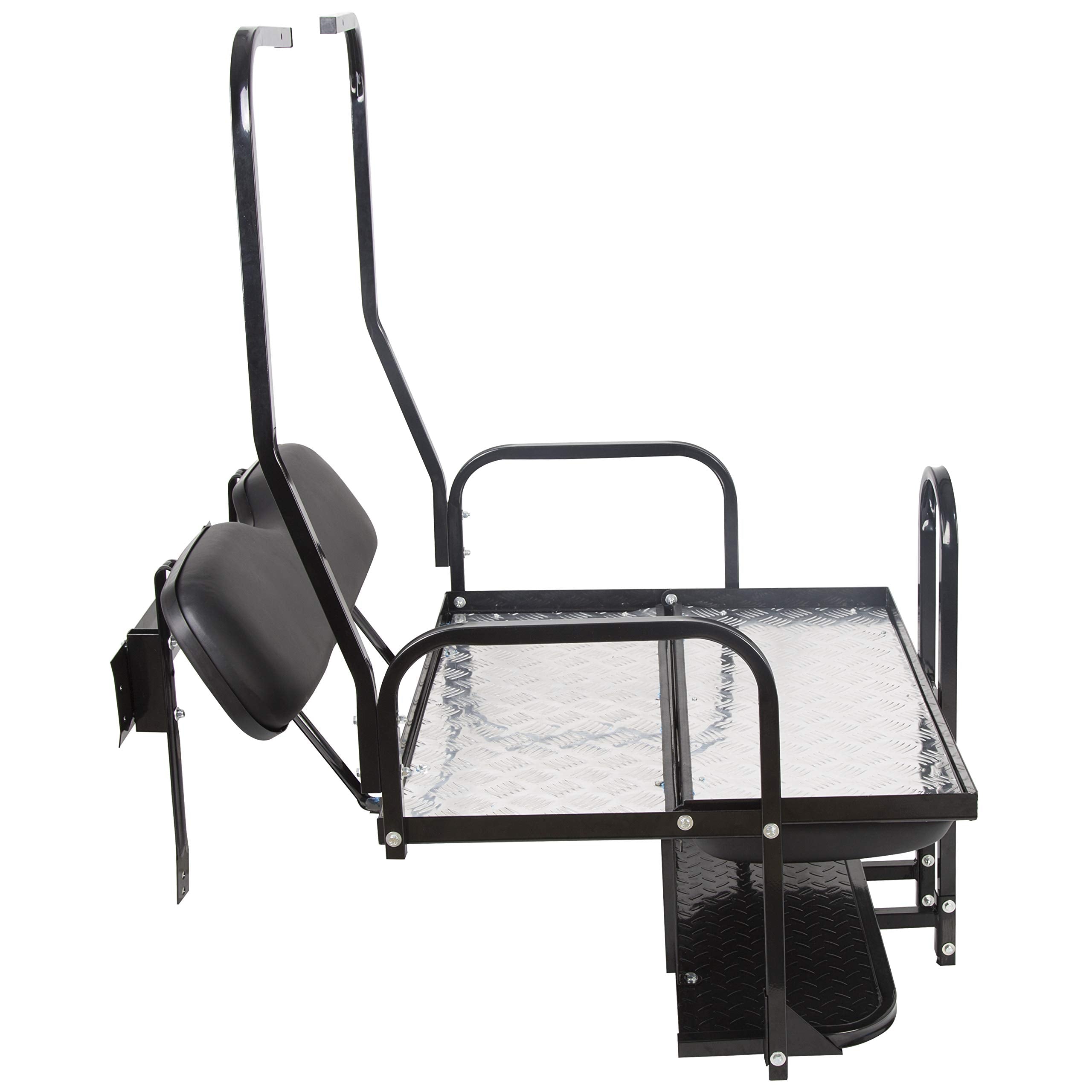 KUAFU Black Rear Flip Back Seat Compatible with 1982-2000.5 Club Car DS Model Golf Cart 1102 LBS Weight Capacity Heavy Duty Steel Frame Flip Folding Rear Back Seat Kit