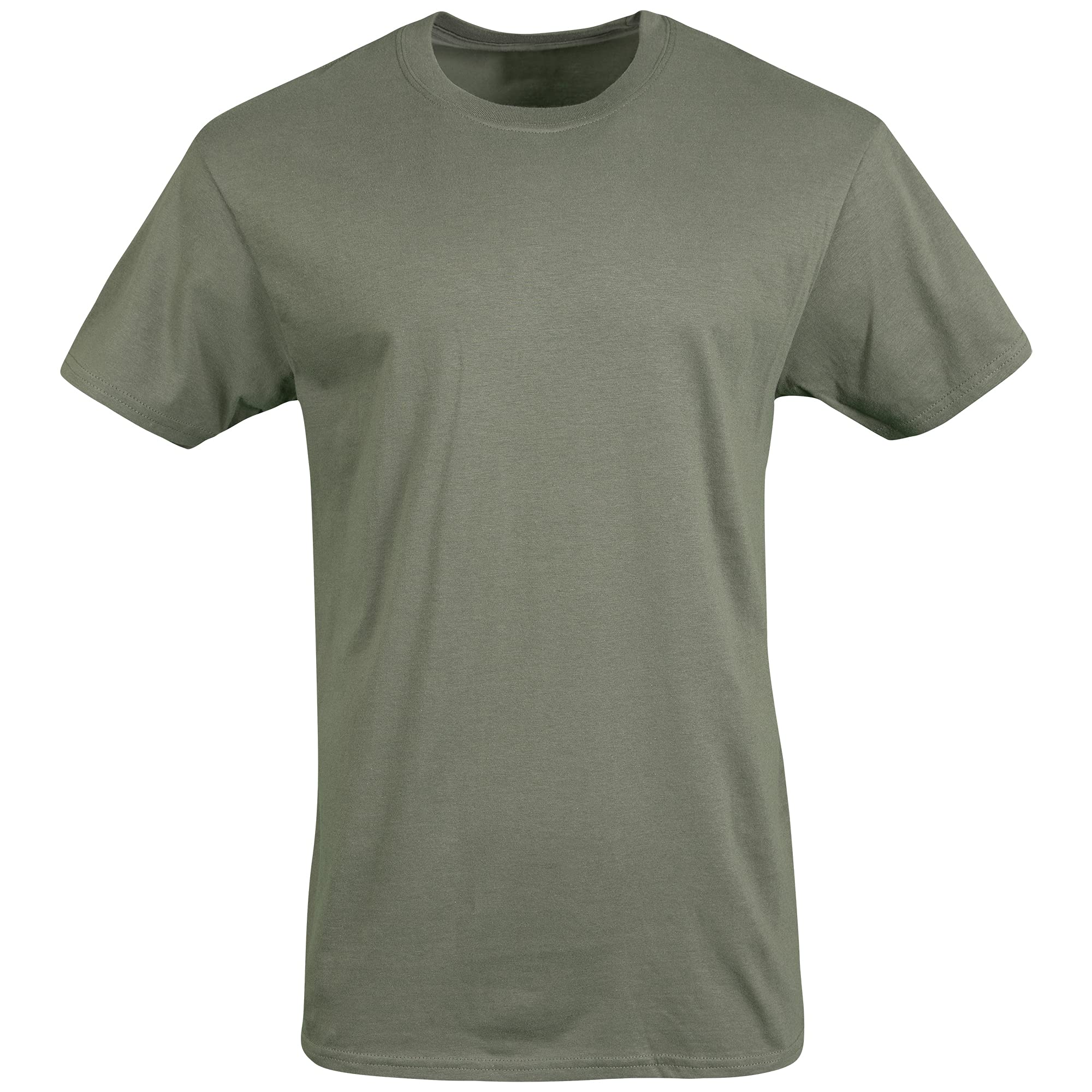 Gildan Men's Crew T-Shirts, Multipack, Style G1100, Black/Sport Grey/Military Green (5-Pack), Large