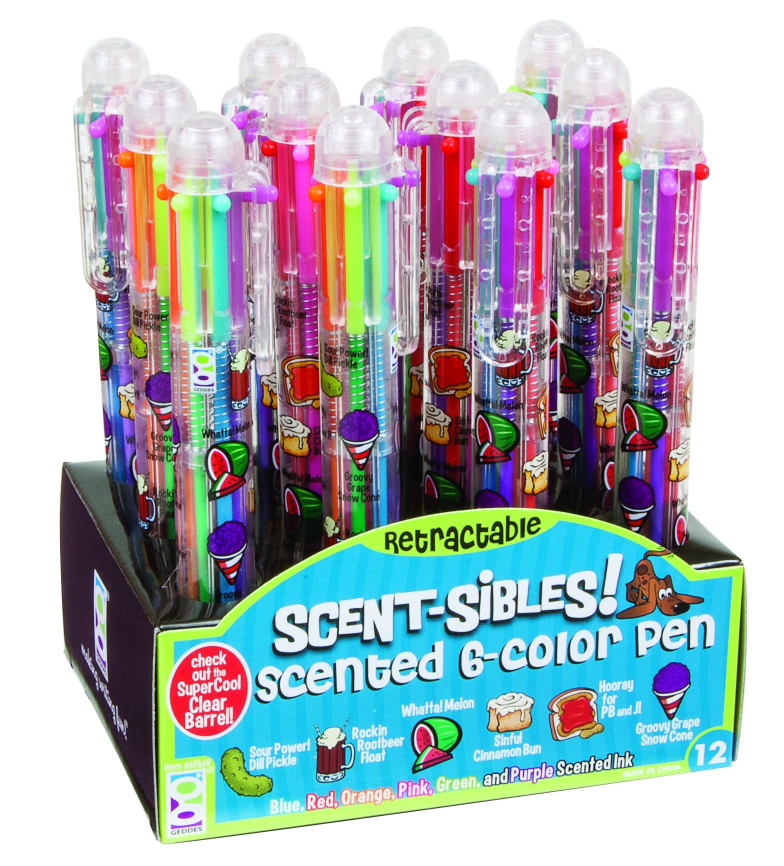 Raymond Geddes Scent-Sibles 6-Color Multicolor Pen Set With Scented Ink (Pack of 12)