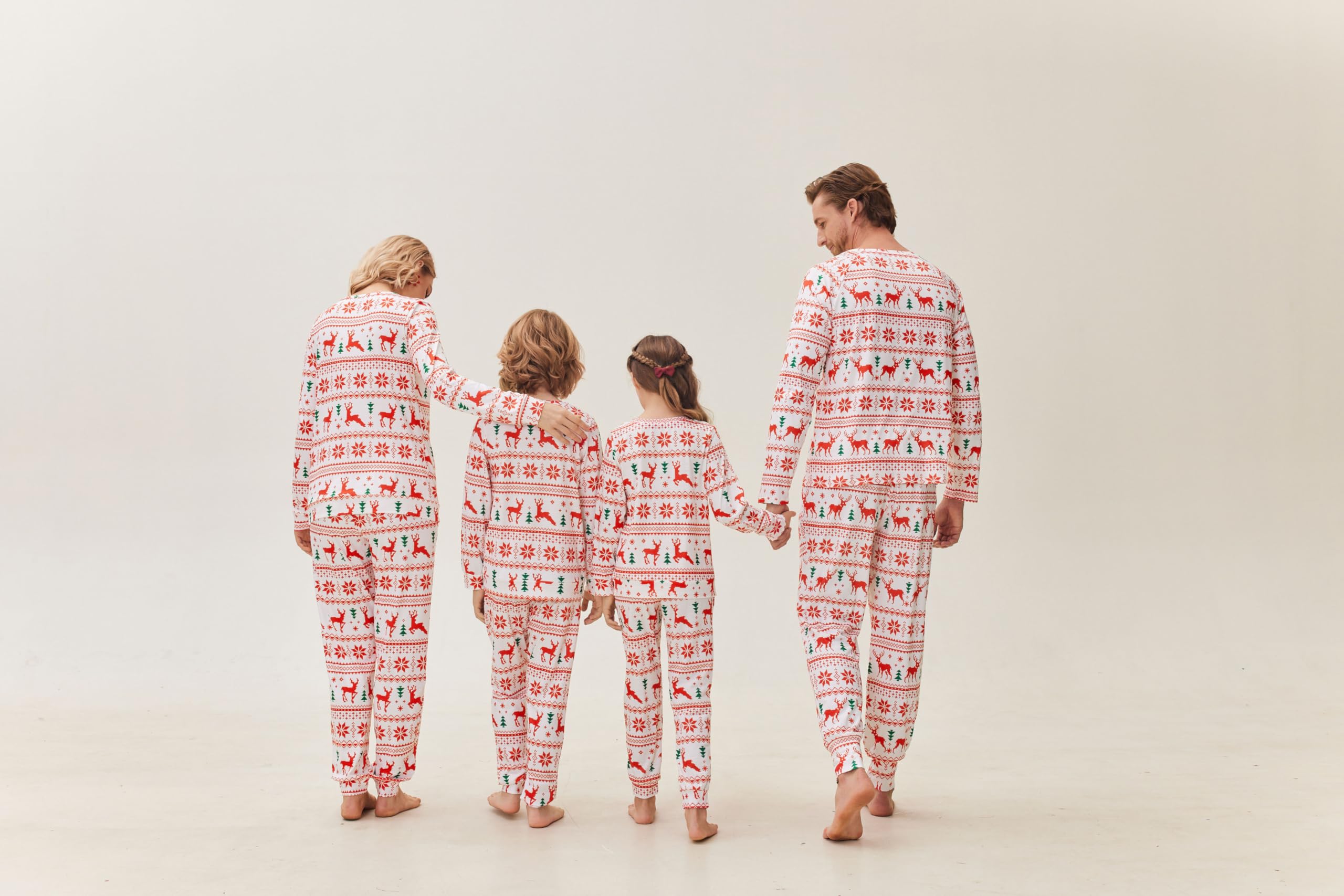 Ekouaer Family Christmas Pjs Matching Sets Jammies for Adults and Holiday Xmas Sleepwear SetRed ElkMedium