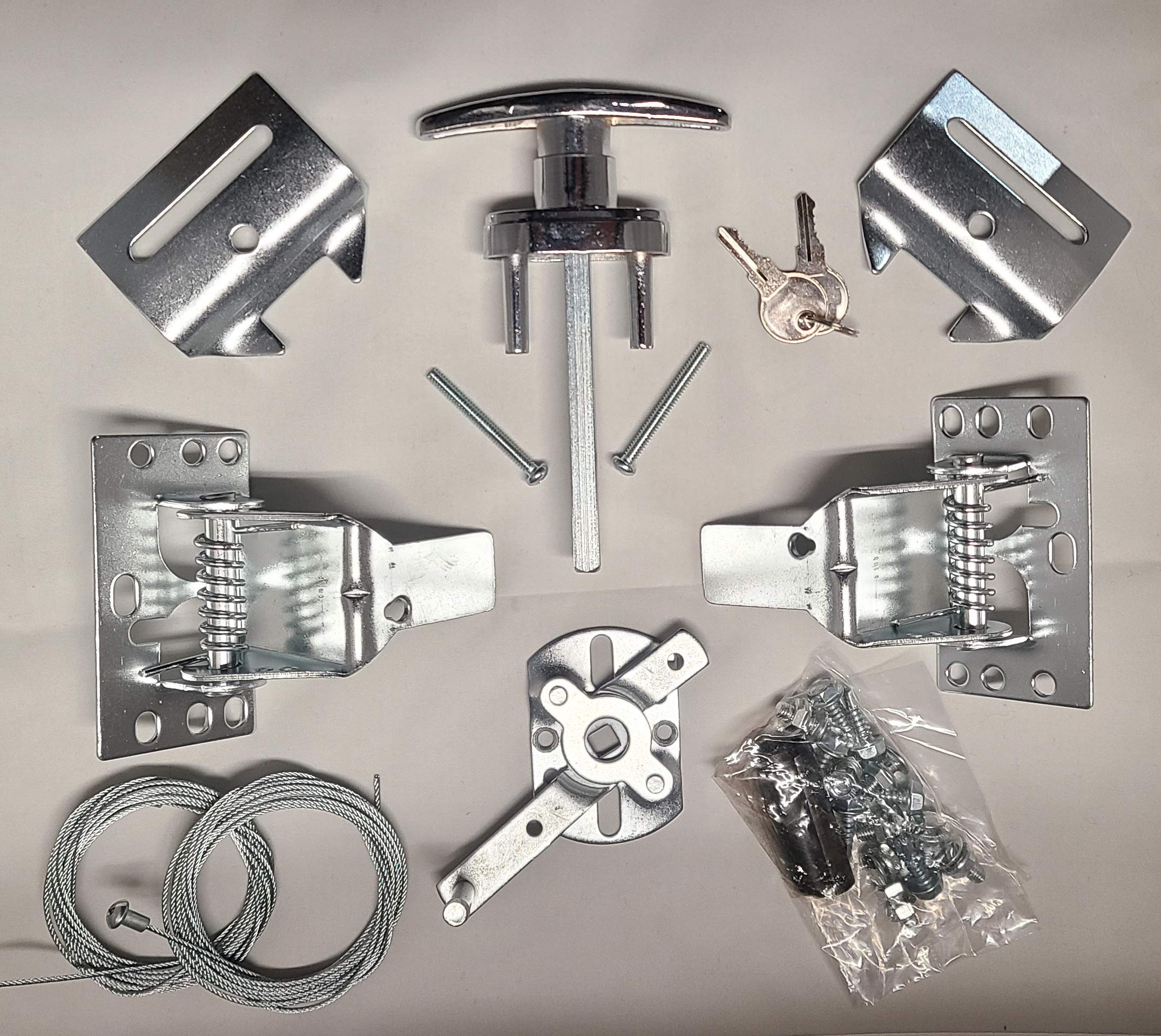 RI-KEY Security - Universal Garage Door Lock Kit with Spring Latch and Keyed Handle