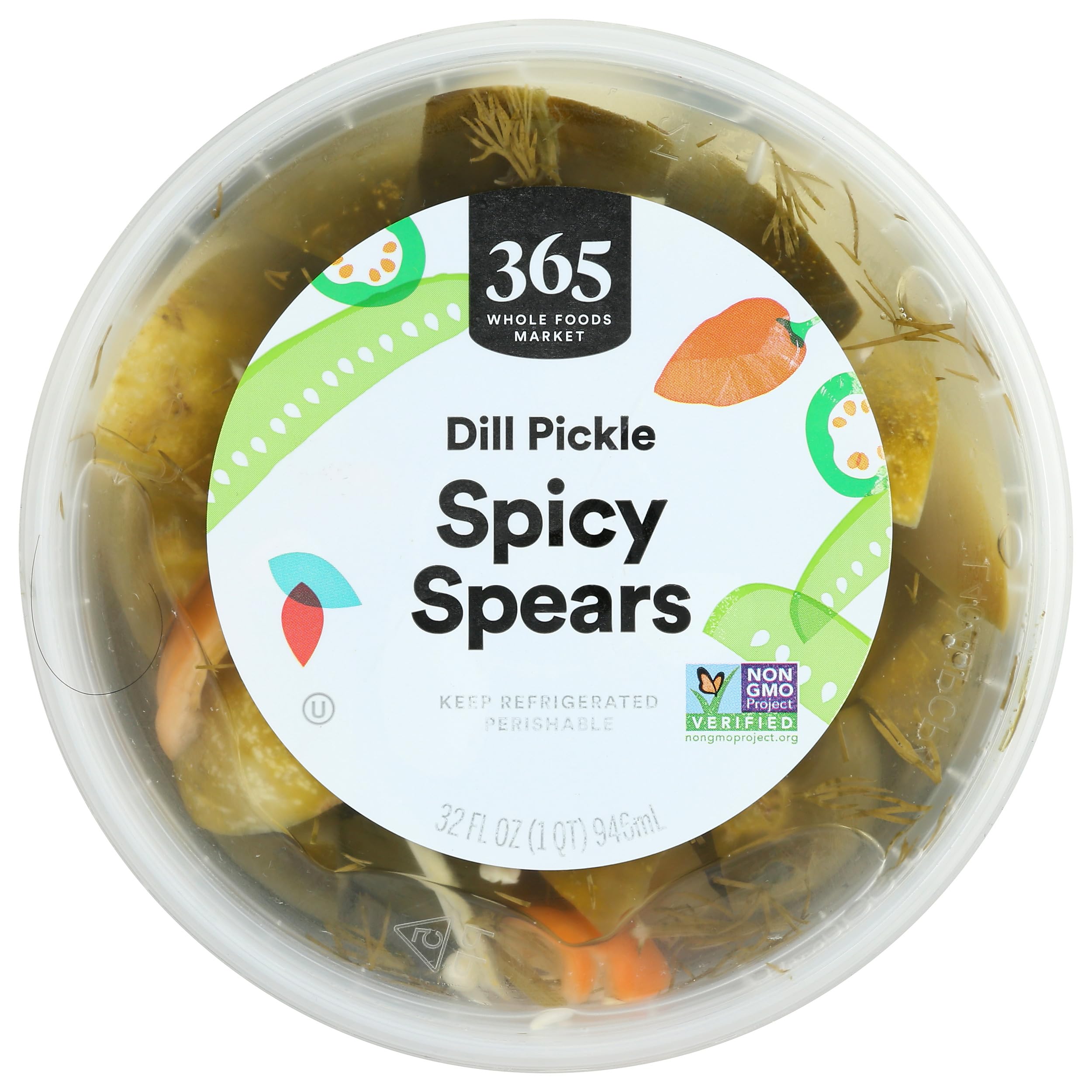 365 By Whole Foods Market, Pickle Dill Spicy Spears, 32 Ounce