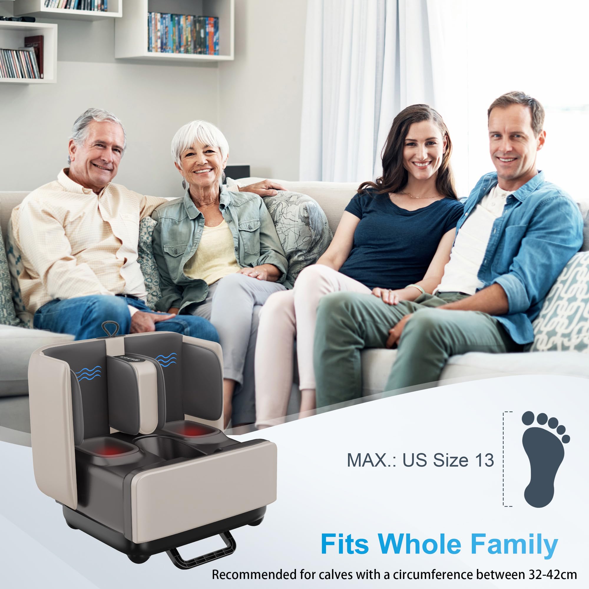COMFIER 2-in-1 Shiatsu Foot Massager&Foot Rest,Foot and Calf Massager with APP Control,Heated Feet Massager for Foot Pain Relief,Gifts for Men Women
