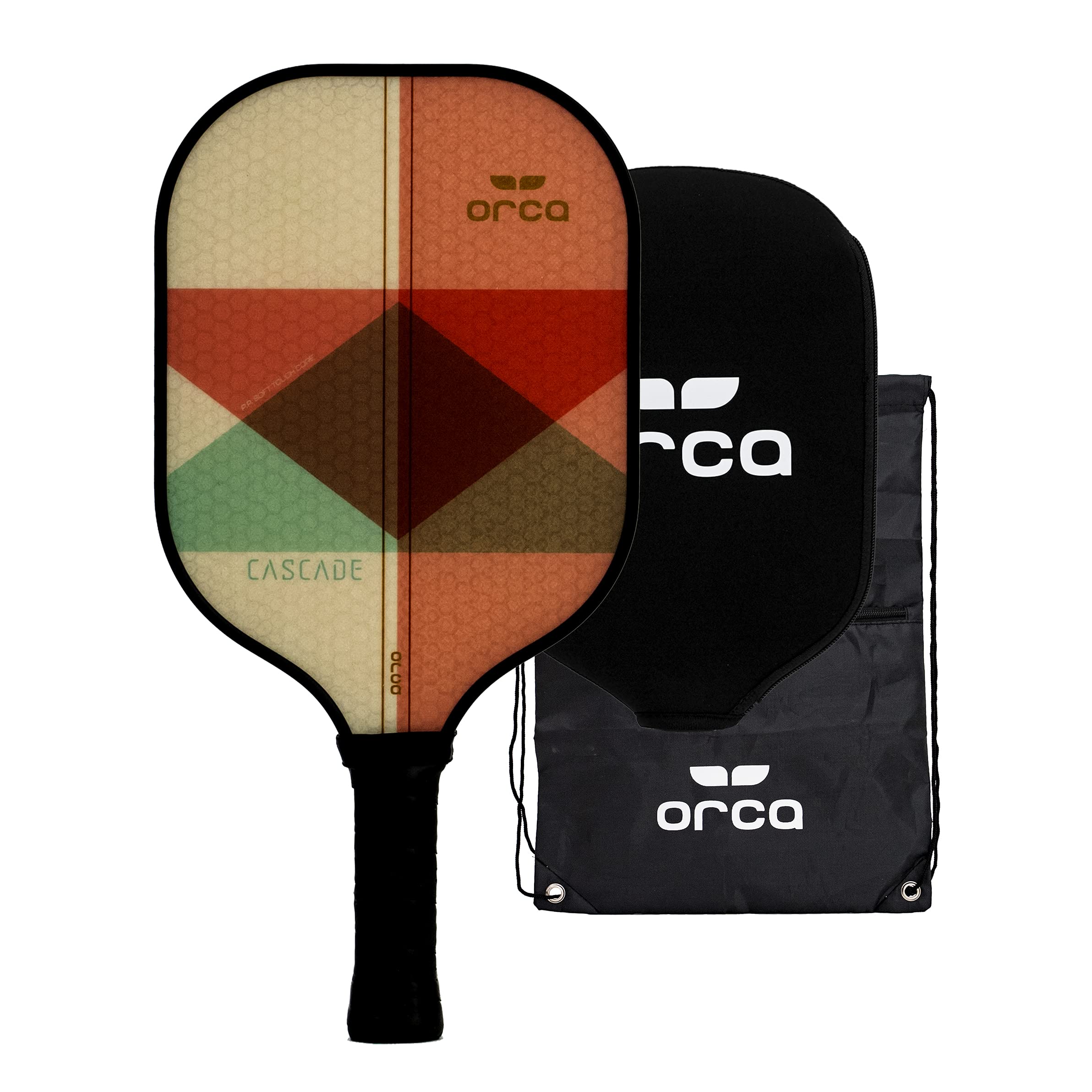 Orca Paddle Co. Cascade Pickleball Paddle Set with Neoprene Cover and carry bag, - Lightweight Racket for Beginners, Intermediate, Advanced Players - Premium Pickle-Ball Equipment and Accessories