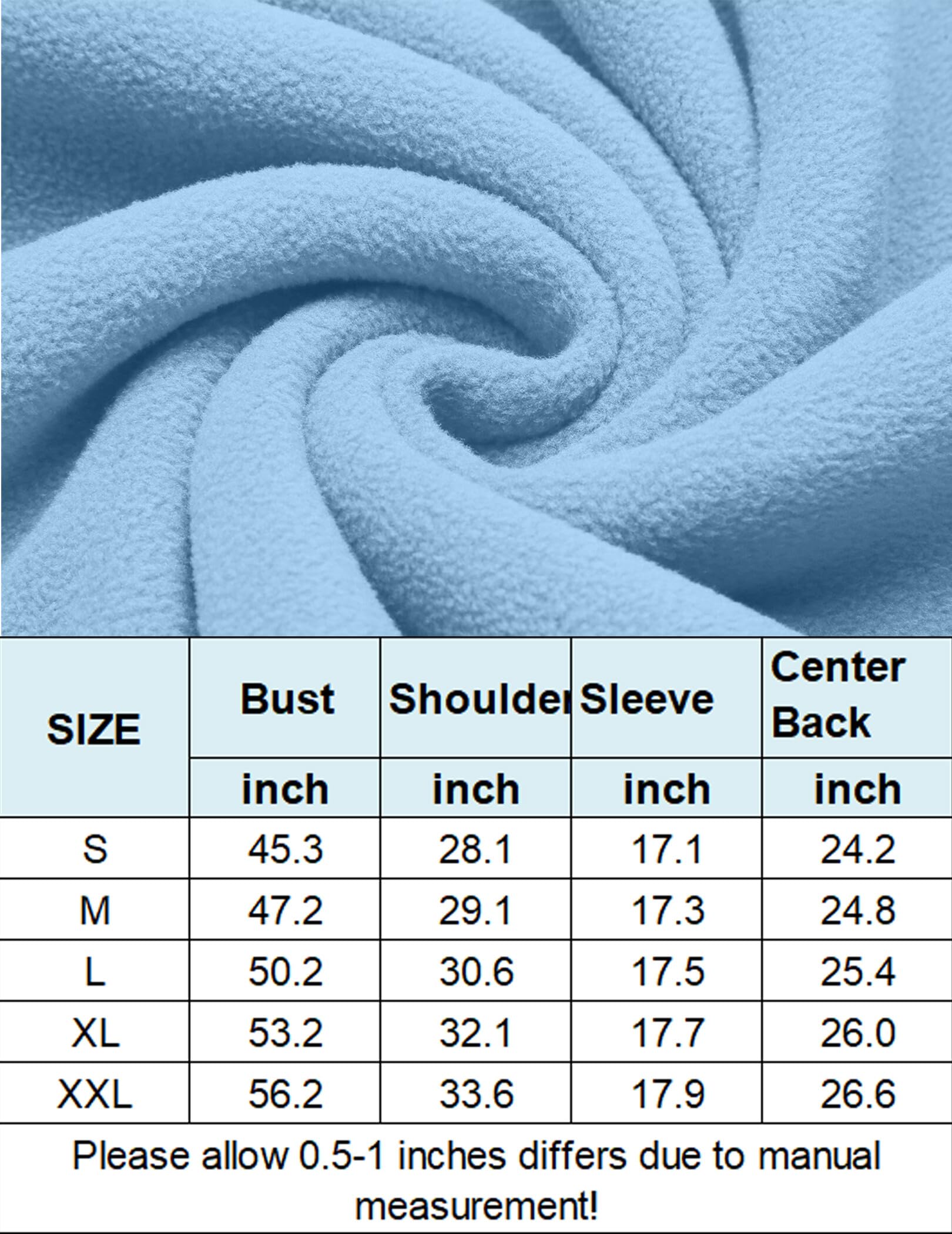 Zeagoo Womens Fleece Jackets Long Sleeve Pullover Crewneck Sweatshirts Casual Plain Oversized Cute Y2k Sweatshirt With Reverse Seam,Blue,Xx-Large