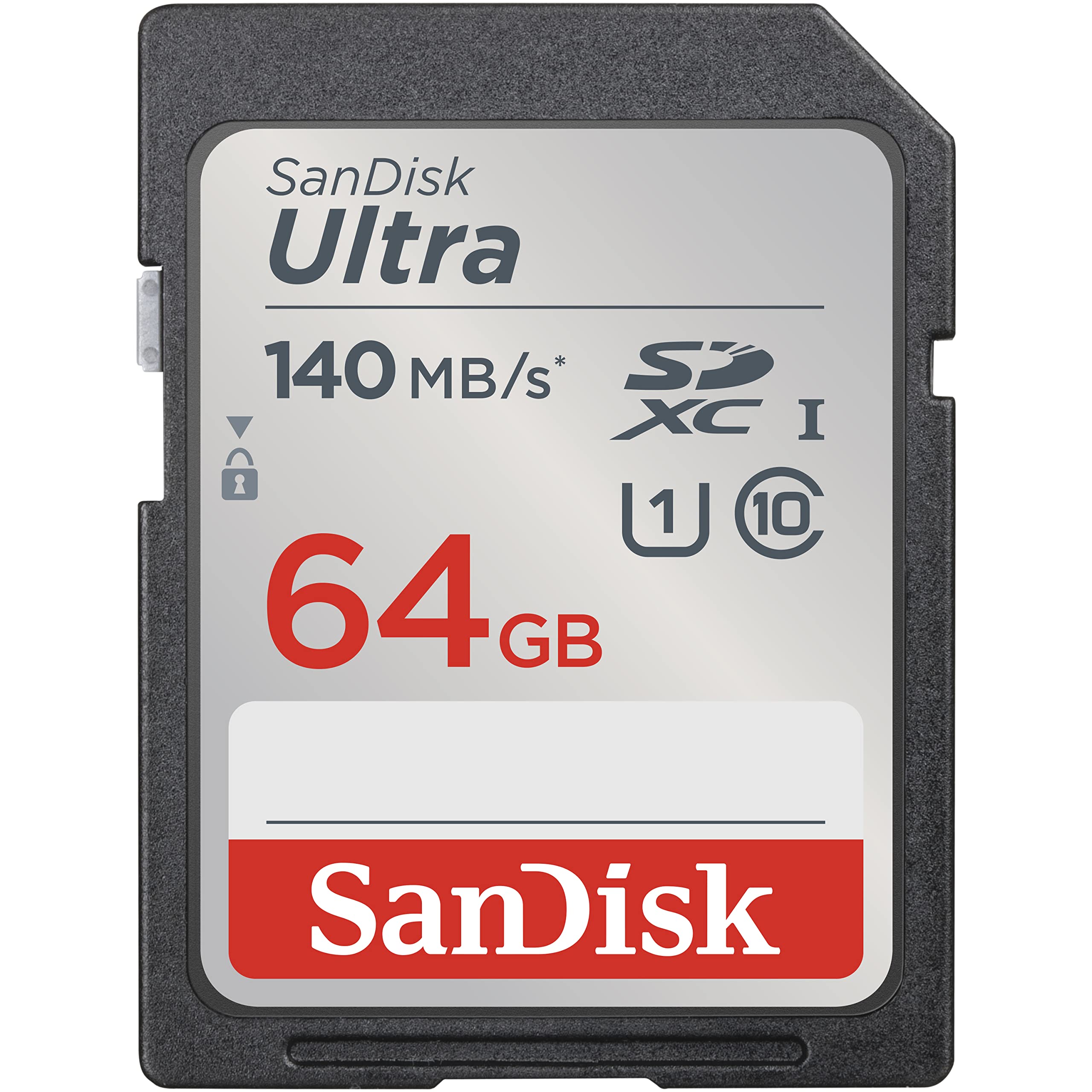 SANDISK 64GB Ultra SDXC UHS-I Memory Card - Up to 140MB/s, C10, U1, Full HD, SD Card - SDSDUNB-064G-GN6IN