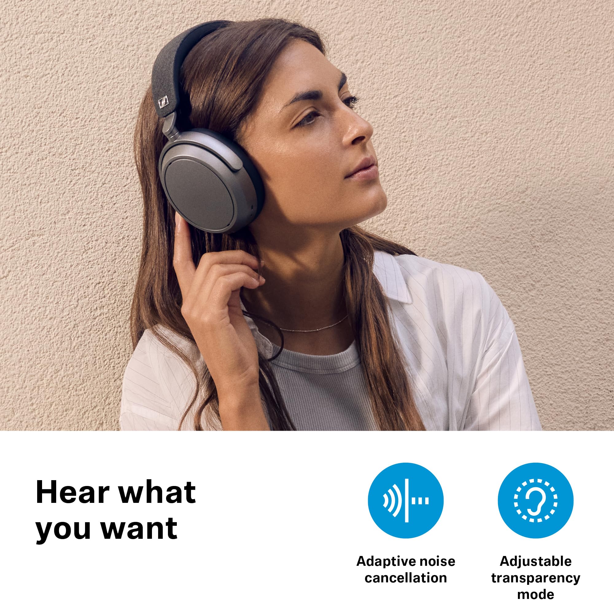 Sennheiser Momentum 4 Wireless Headphones, Bluetooth for Crystal-Clear Calls w/Adaptive Noise Cancellation, 60h Battery Life, Customizable Sound & Lightweight Folding Design, Graphite