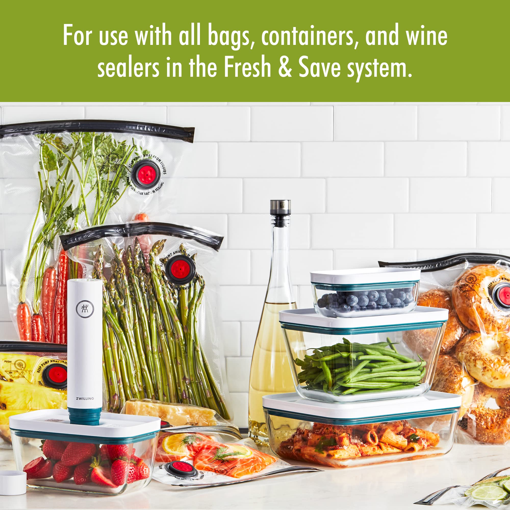 ZWILLING Fresh & Save Modern Handheld Food Saver Vacuum Sealer Machine Pump