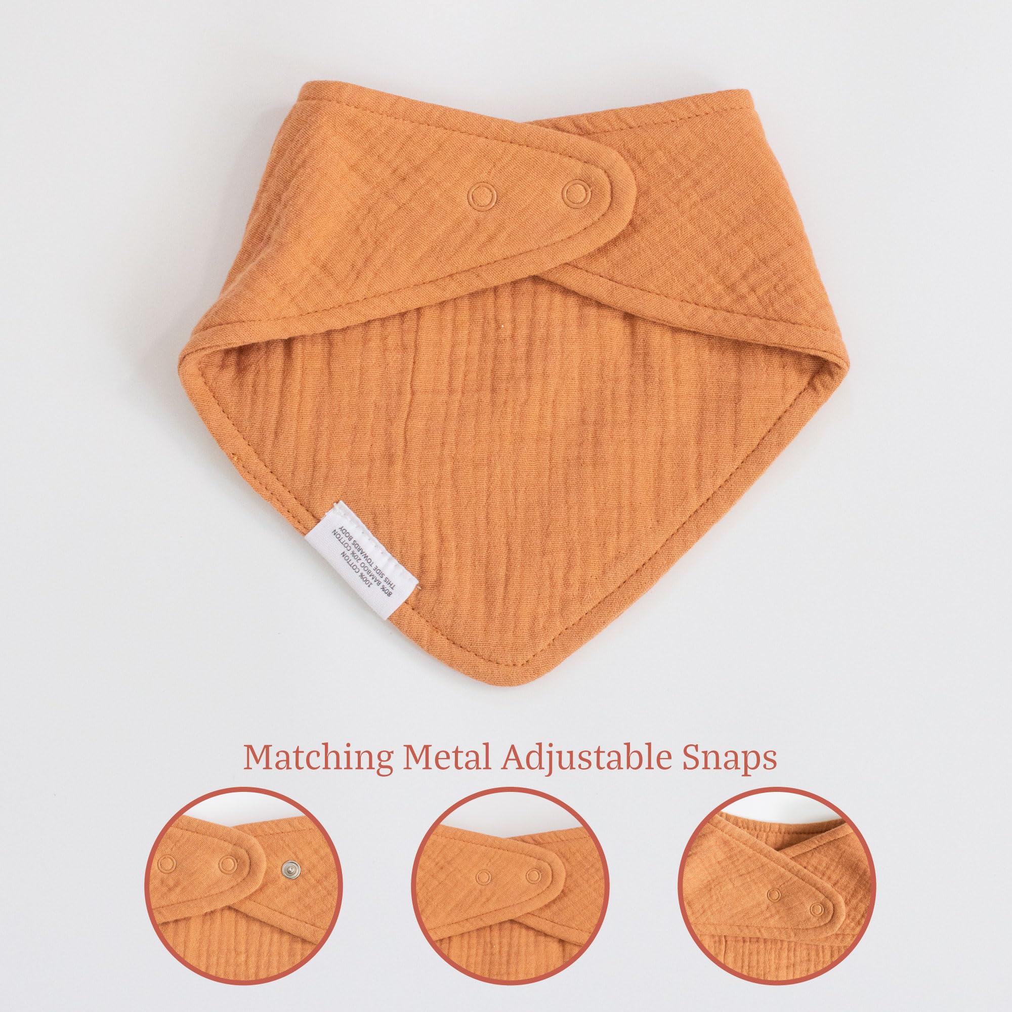 Drybble Waterproof Muslin Bandana Baby Bibs - 100% Organic Cotton Exterior - Ultra Absorbent 4 Layers for Drooling & Teething (Rosé All Day)