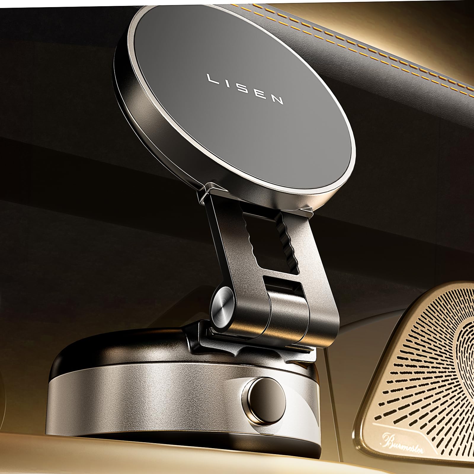 LISEN for iPhone 17 Portable Electric Vacuum Suction Phone Holder for Car MagSafe, Magnetic Phone Holder for Car Suction Cup Phone Mount Foldable for iPhone 17 Pro Max Air /16/15/14/13/12