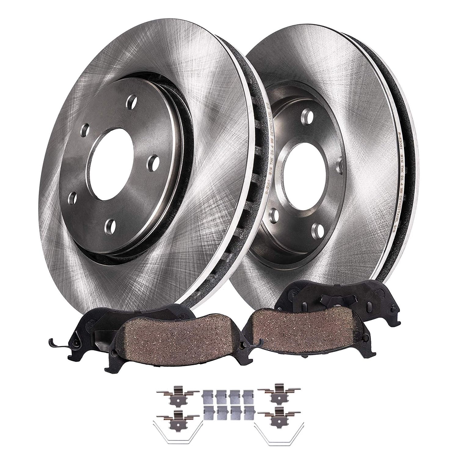 Detroit Axle - Front Brake Kit for Ford Fusion Mazda 6 Lincoln MKZ Zephyr Mercury Milan Disc Brake Rotors Ceramic Brakes Pads Replacement Brake Kit