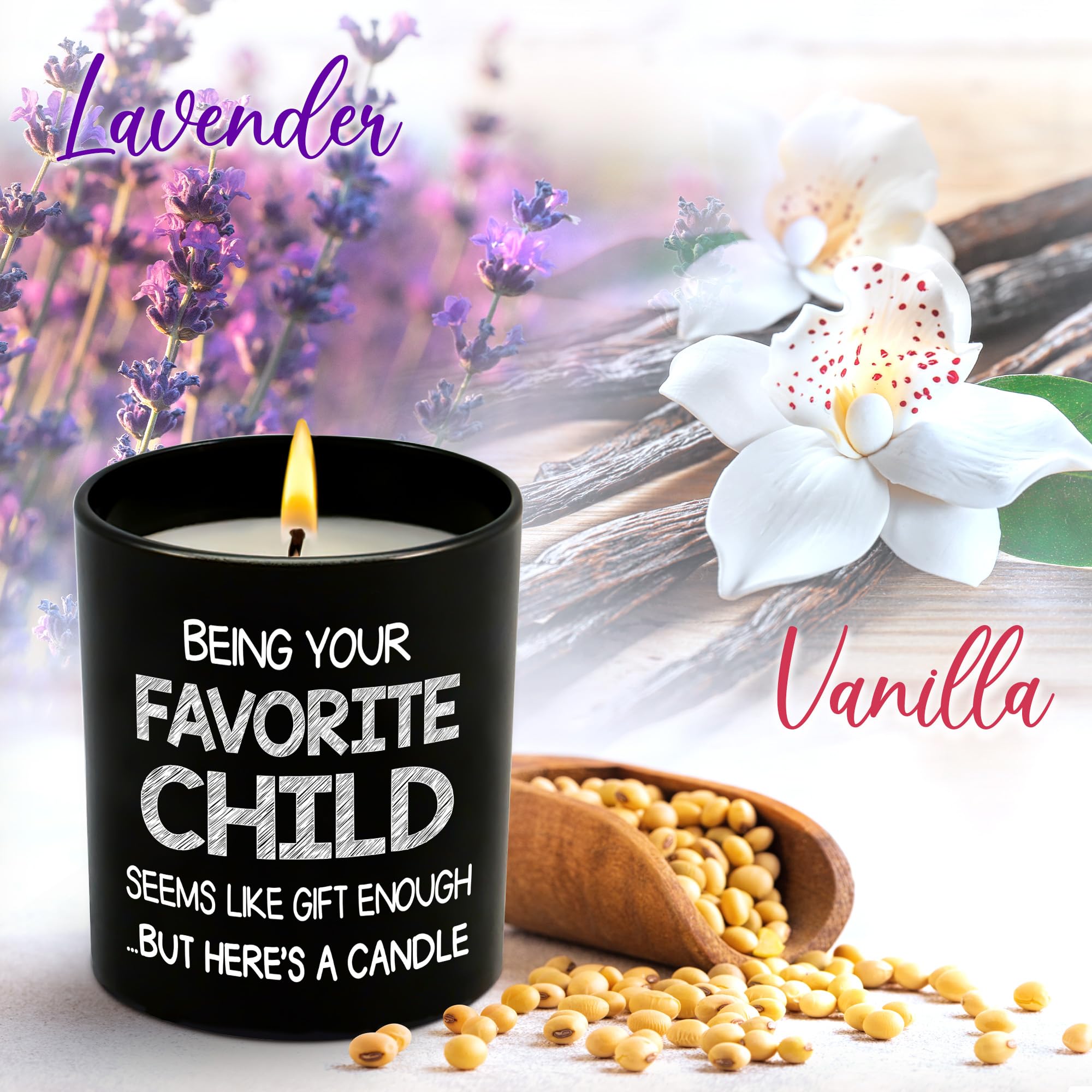 TEEZWONDER Gifts for Dad, Mom from Daughter, Son, Mothers Day, Father's Day, Christmas, Valentines Day, Birthday Gifts for Mom, Dad, Women, Men, Grandma, Grandpa - Vanilla Lavender Scented Candle 10oz