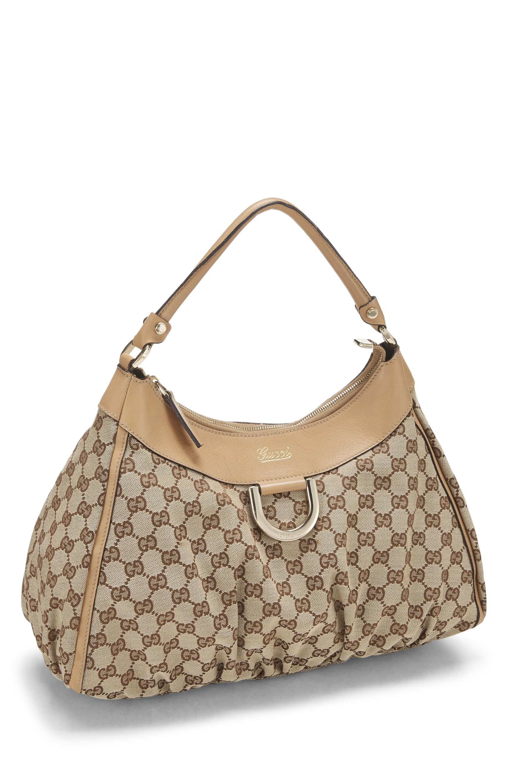 Gucci, Pre-Loved Original GG Canvas D-Ring Abbey Shoulder Bag, Beige