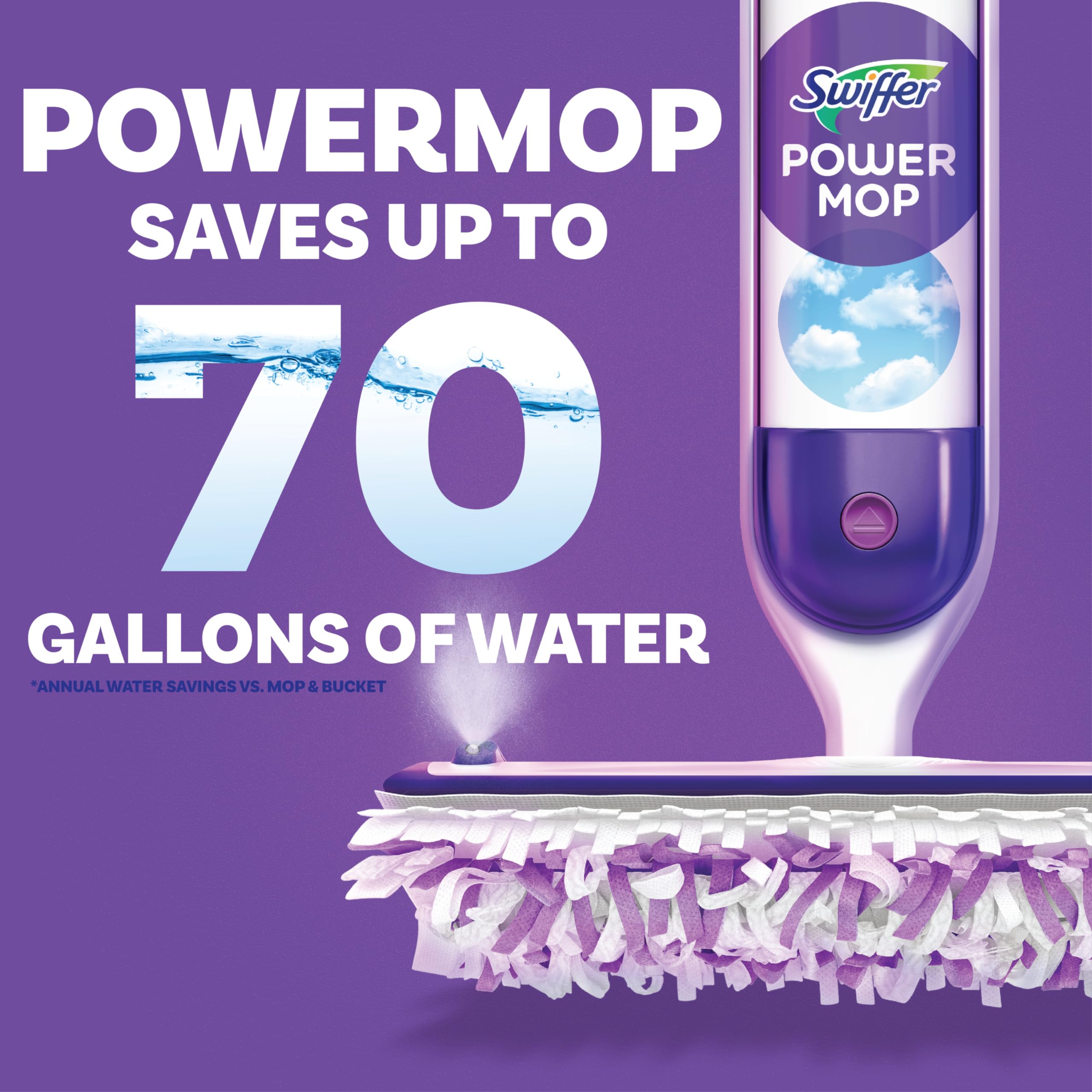 Swiffer PowerMop Multi-Surface Mopping Pad Refills for Floor Cleaning, 11 Count